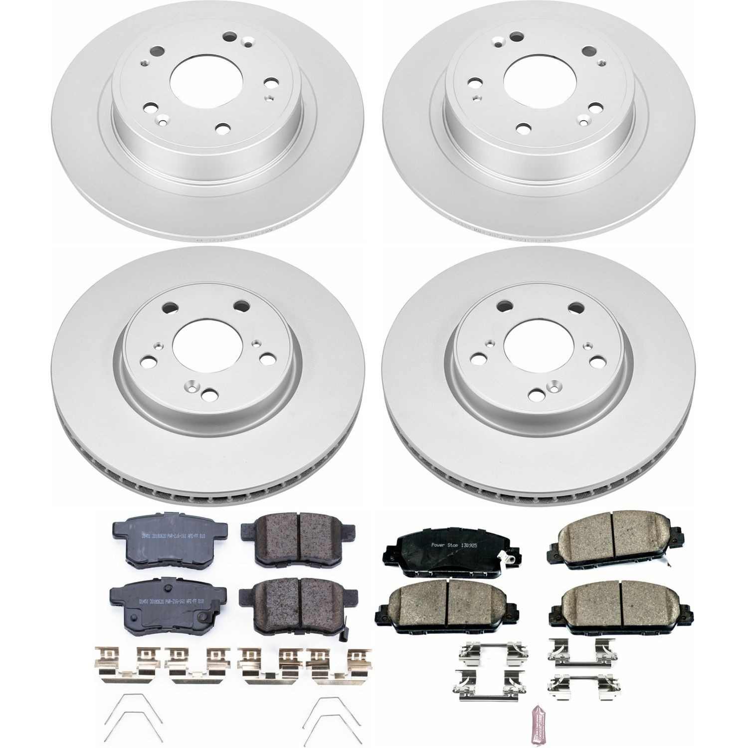 Power Stop 13-17 Honda Accord Front & Rear Z17 Evolution Geomet Coated Brake Kit