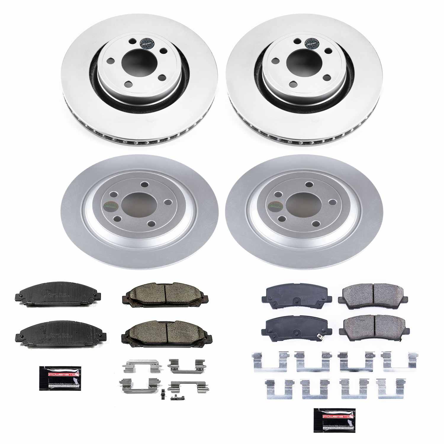 Power Stop 15-19 Ford Mustang Front & Rear Z17 Evolution Geomet Coated Brake Kit