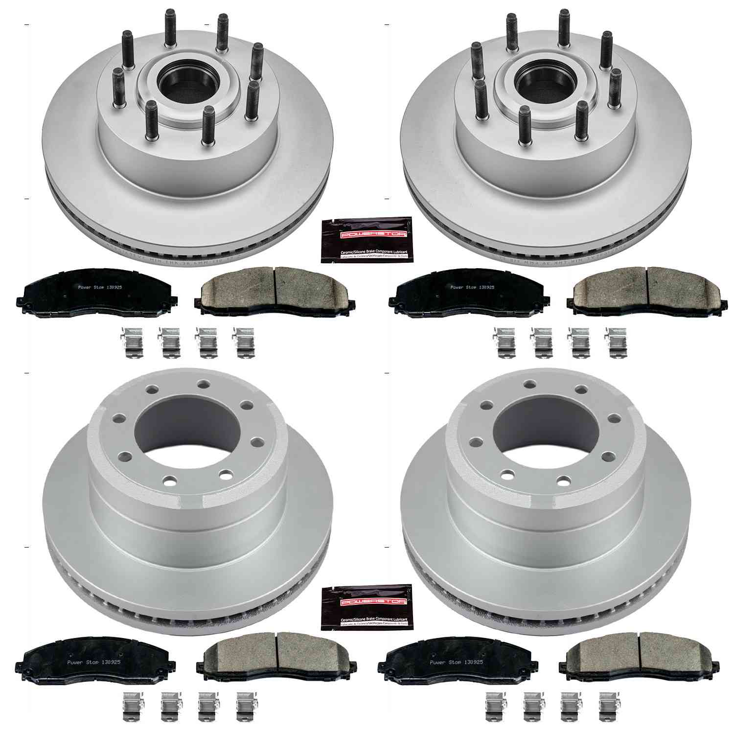 Power Stop 13-22 Ford F-350 Super Duty Front & Rear Z17 Coated Brake Kit