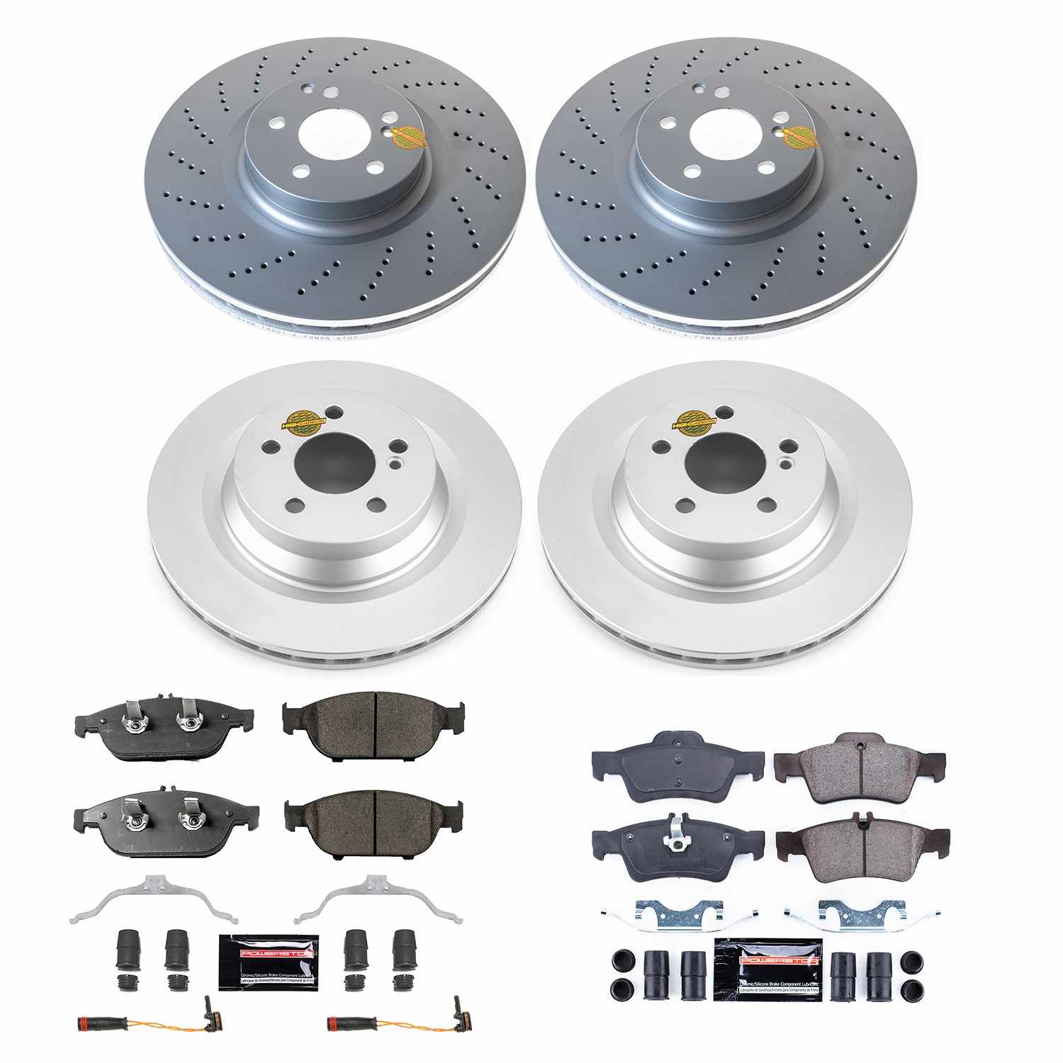 Power Stop 12-14 Mercedes-Benz E550 Front and Rear Z23 Coated Brake Kit