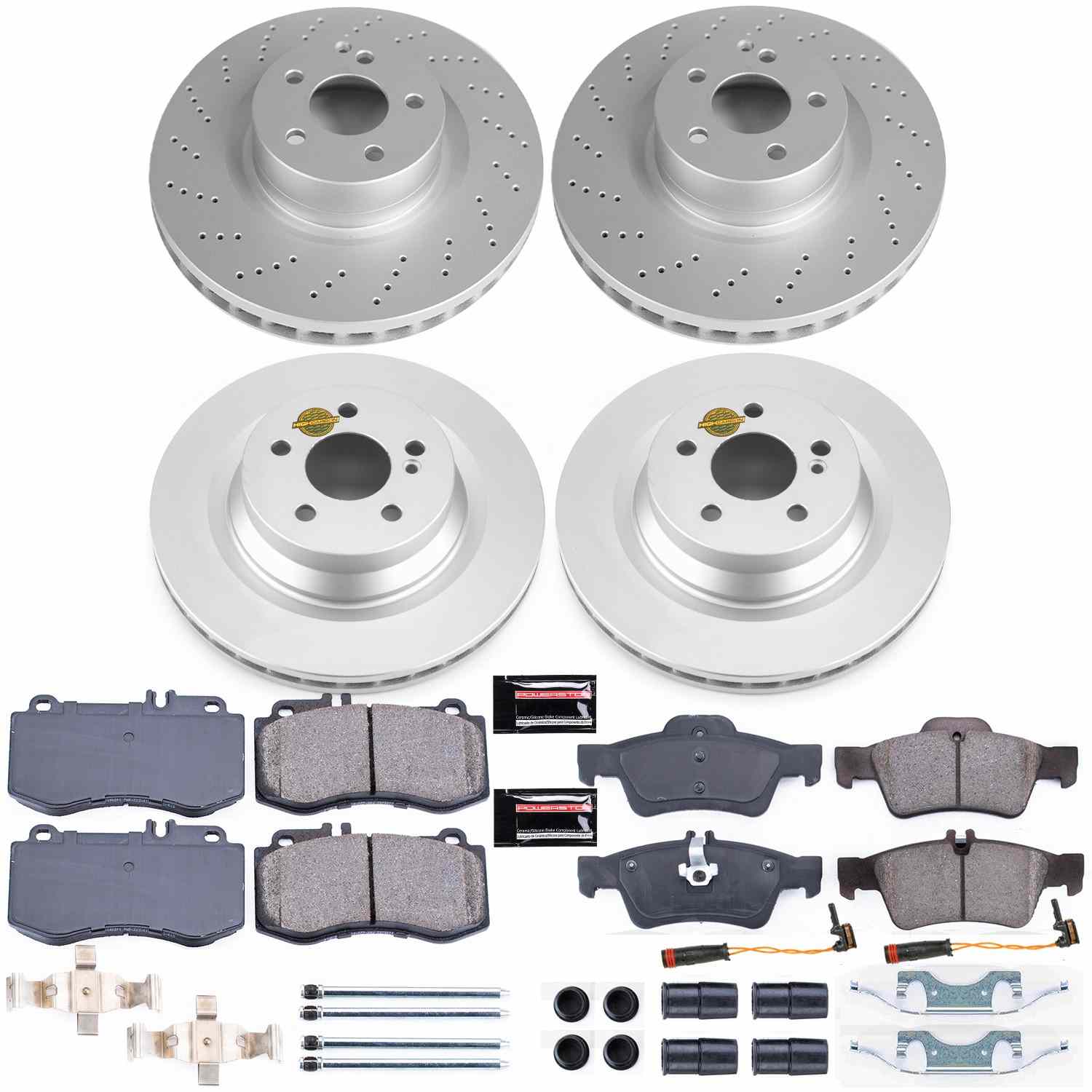 Power Stop 10-11 Mercedes-Benz E550 Front & Rear Z23 Evolution Sport Coated Brake Kit
