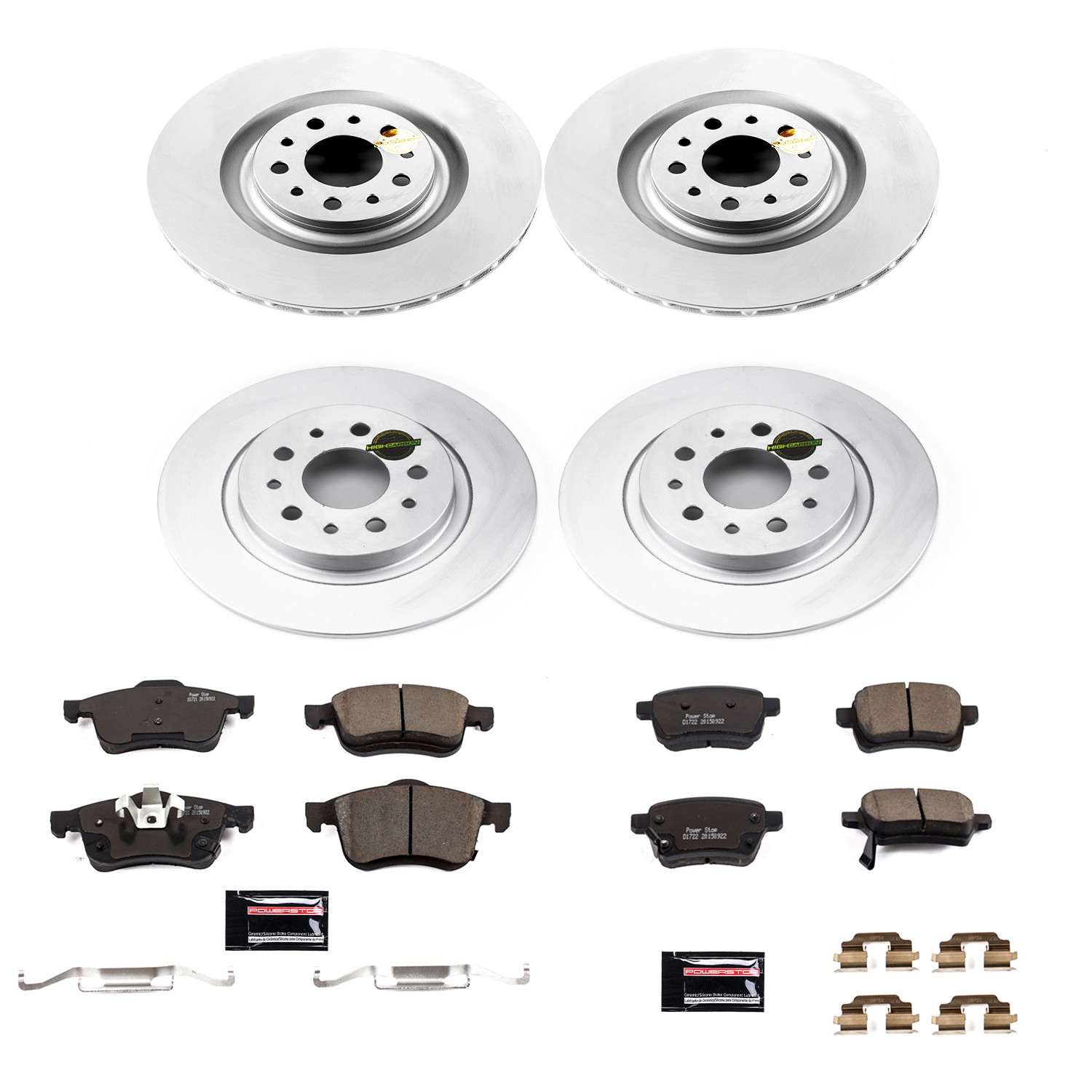 Power Stop 14-19 Fiat 500L Front & Rear Z23 Evolution Sport Coated Brake Kit