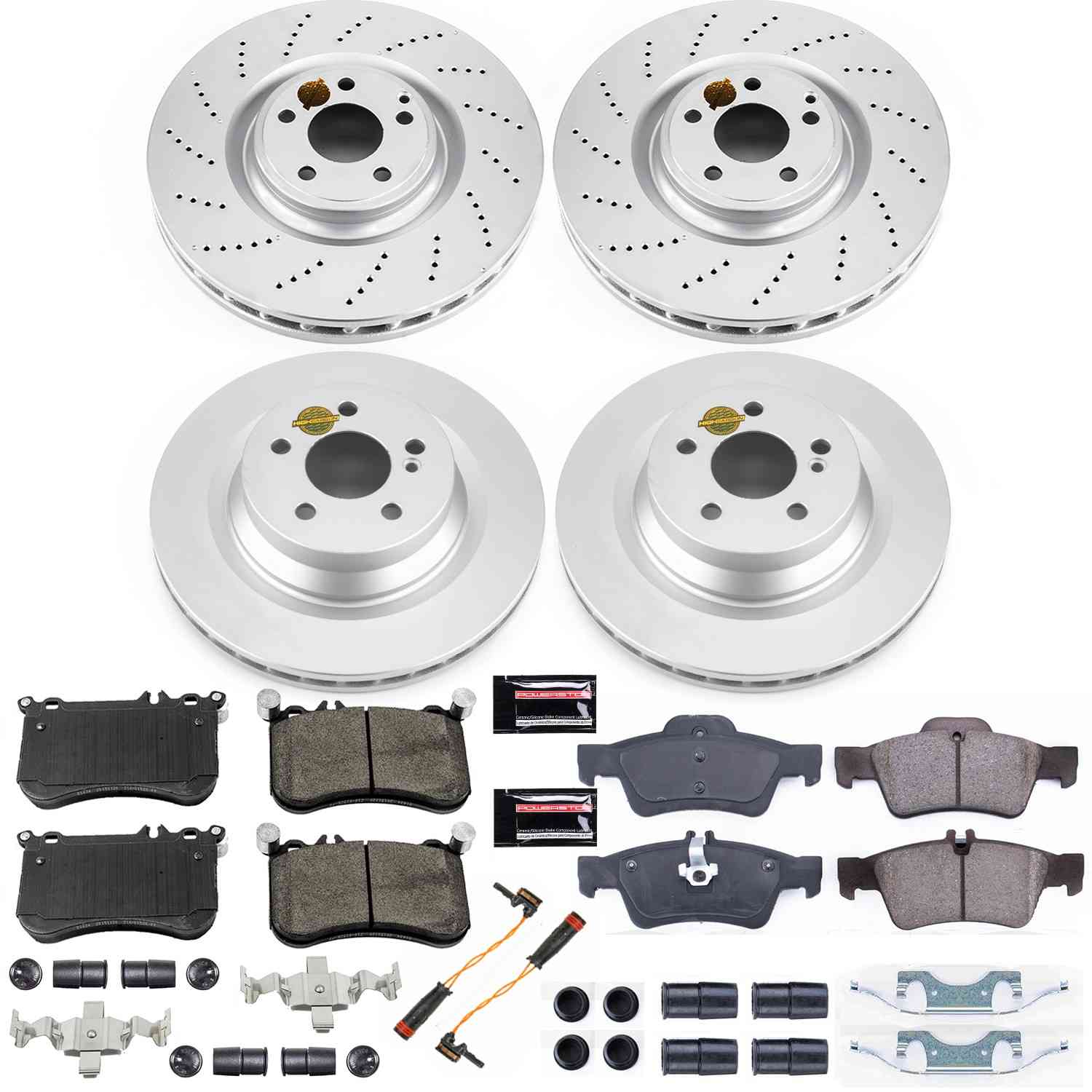 Power Stop 12-18 Mercedes-Benz CLS550 Front and Rear Z23 Coated Brake Kit