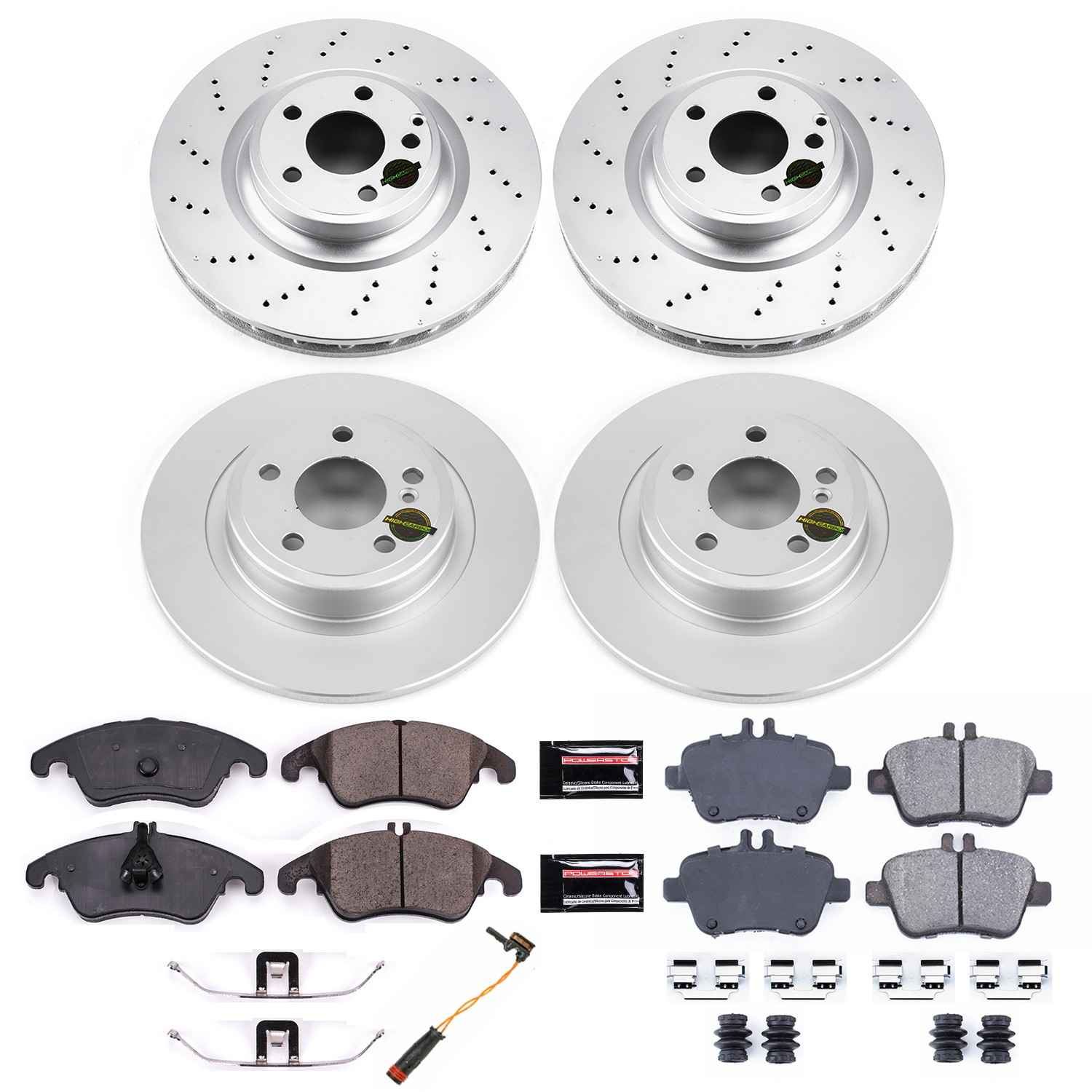 Power Stop 2018 Mercedes-Benz SLC300 Front & Rear Z23 Evolution Sport Coated Brake Kit