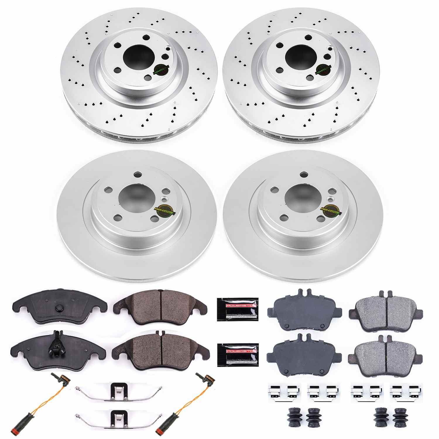 Power Stop 2017 Mercedes-Benz SLC300 Front & Rear Z23 Evolution Sport Coated Brake Kit