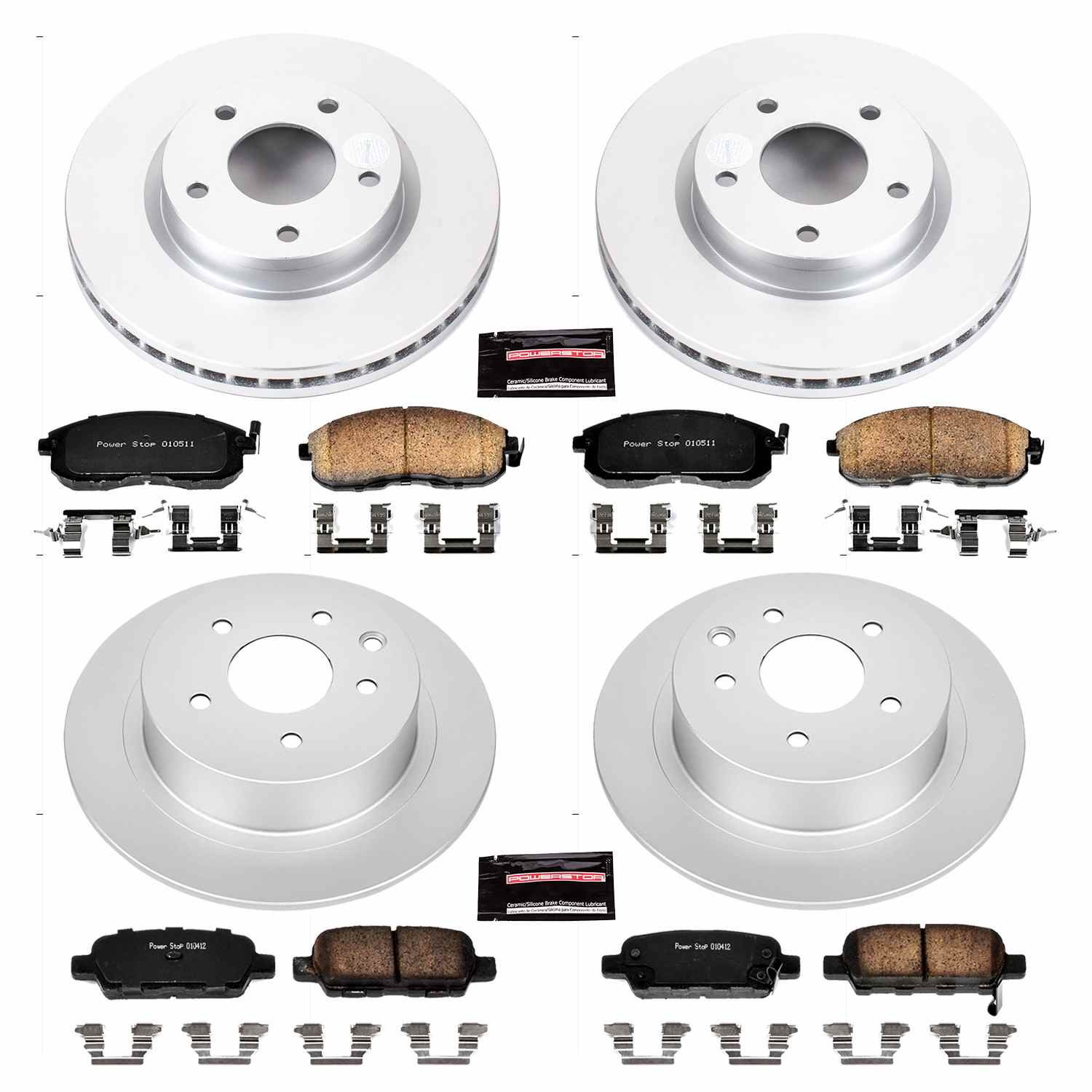 Power Stop 13-18 Nissan Sentra Front & Rear Z17 Evolution Geomet Coated Brake Kit