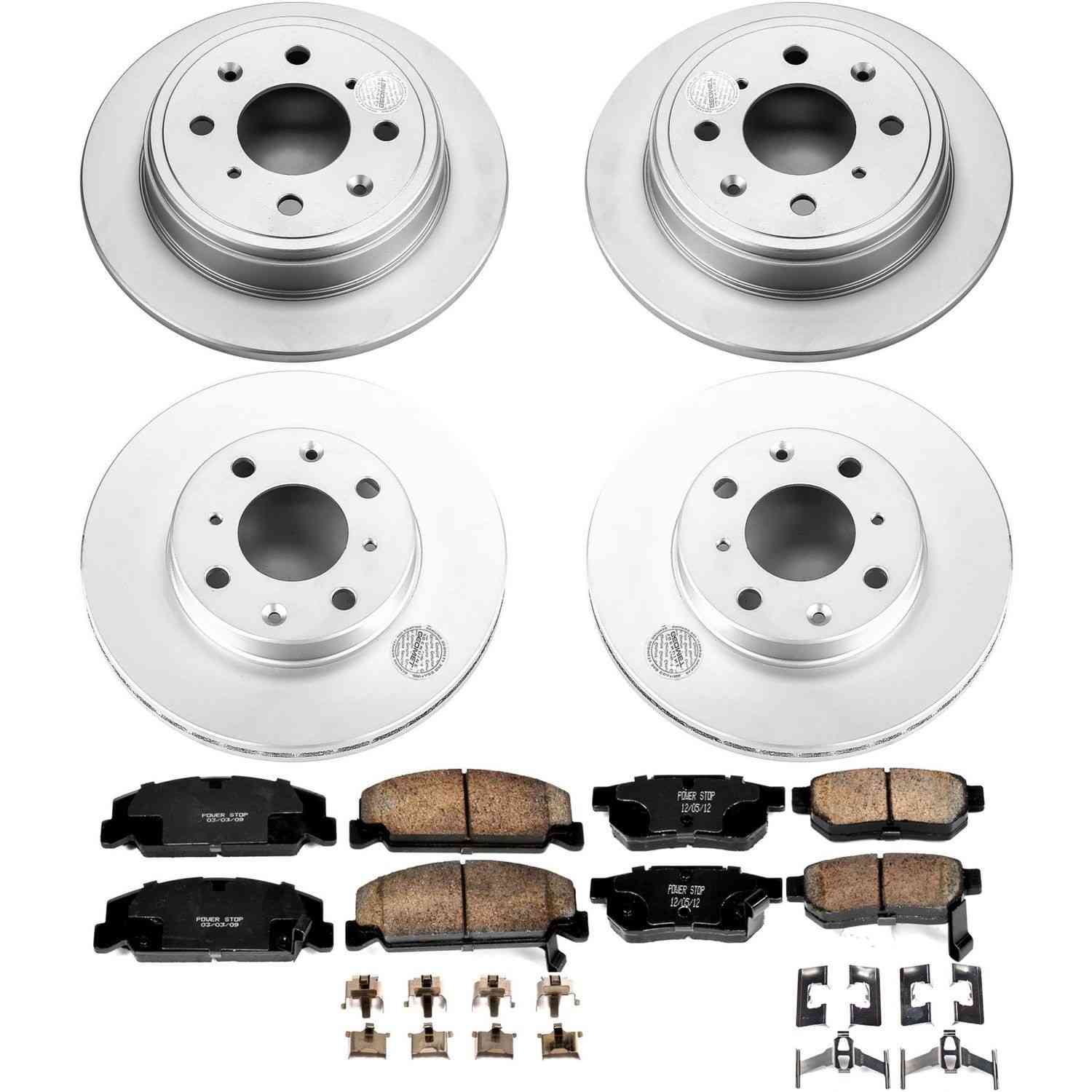 Power Stop 92-95 Honda Civic Front & Rear Z17 Evolution Geomet Coated Brake Kit
