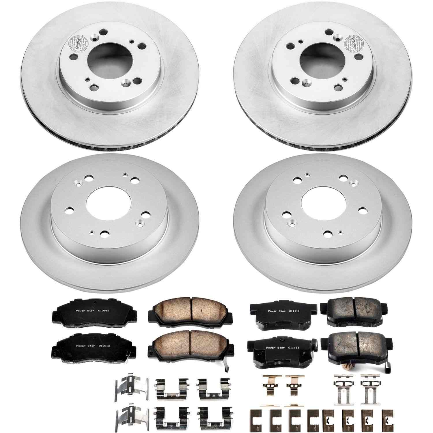 Power Stop 97-01 Honda Prelude Front & Rear Z17 Evolution Geomet Coated Brake Kit