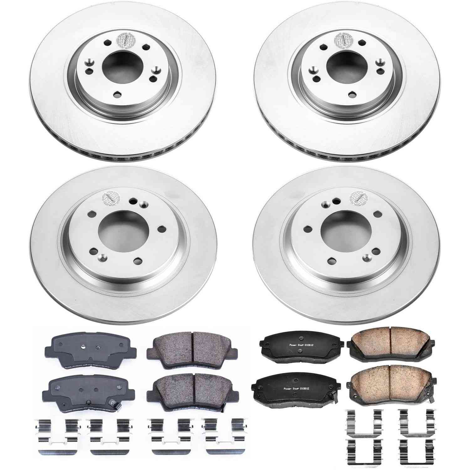 Power Stop 2015 Hyundai Sonata Front & Rear Z17 Evolution Geomet Coated Brake Kit