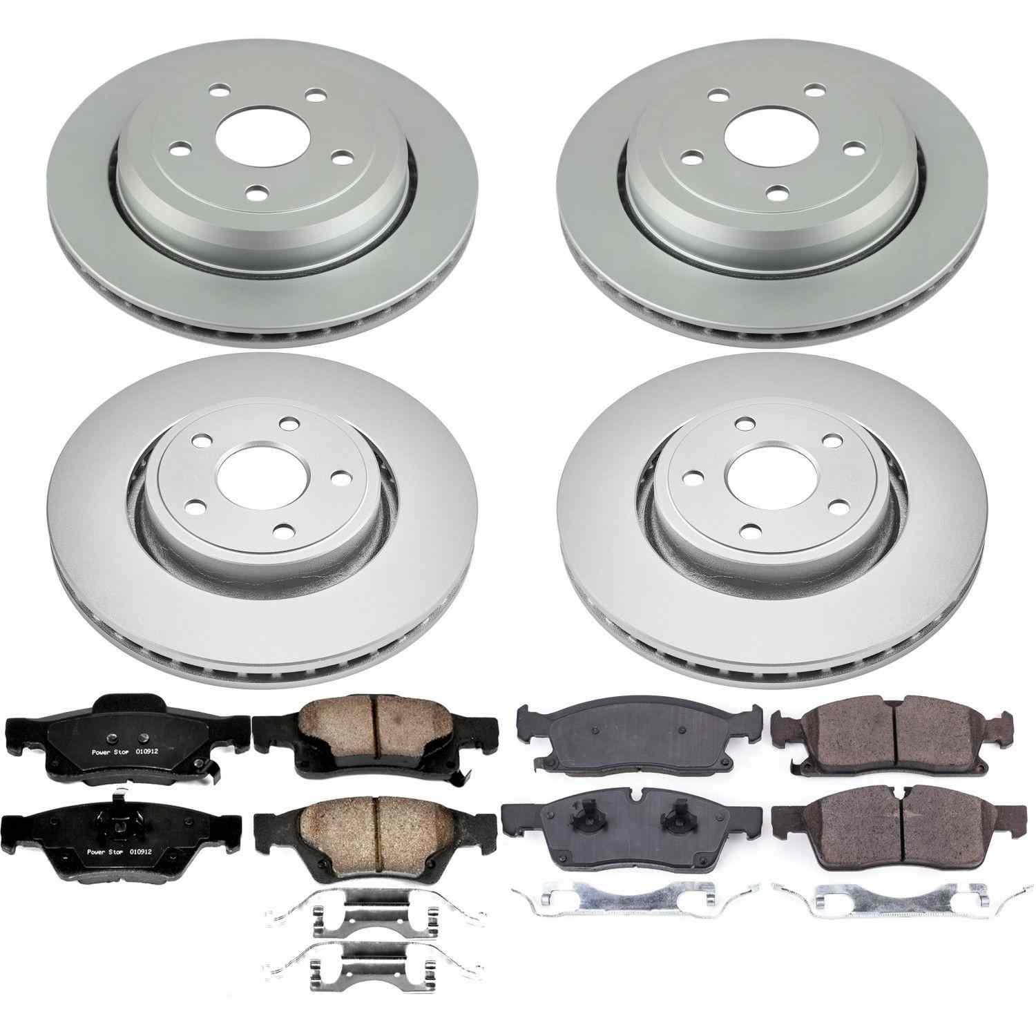 Power Stop 16-19 Jeep Grand Cherokee Front & Rear Z17 Evolution Geomet Coated Brake Kit