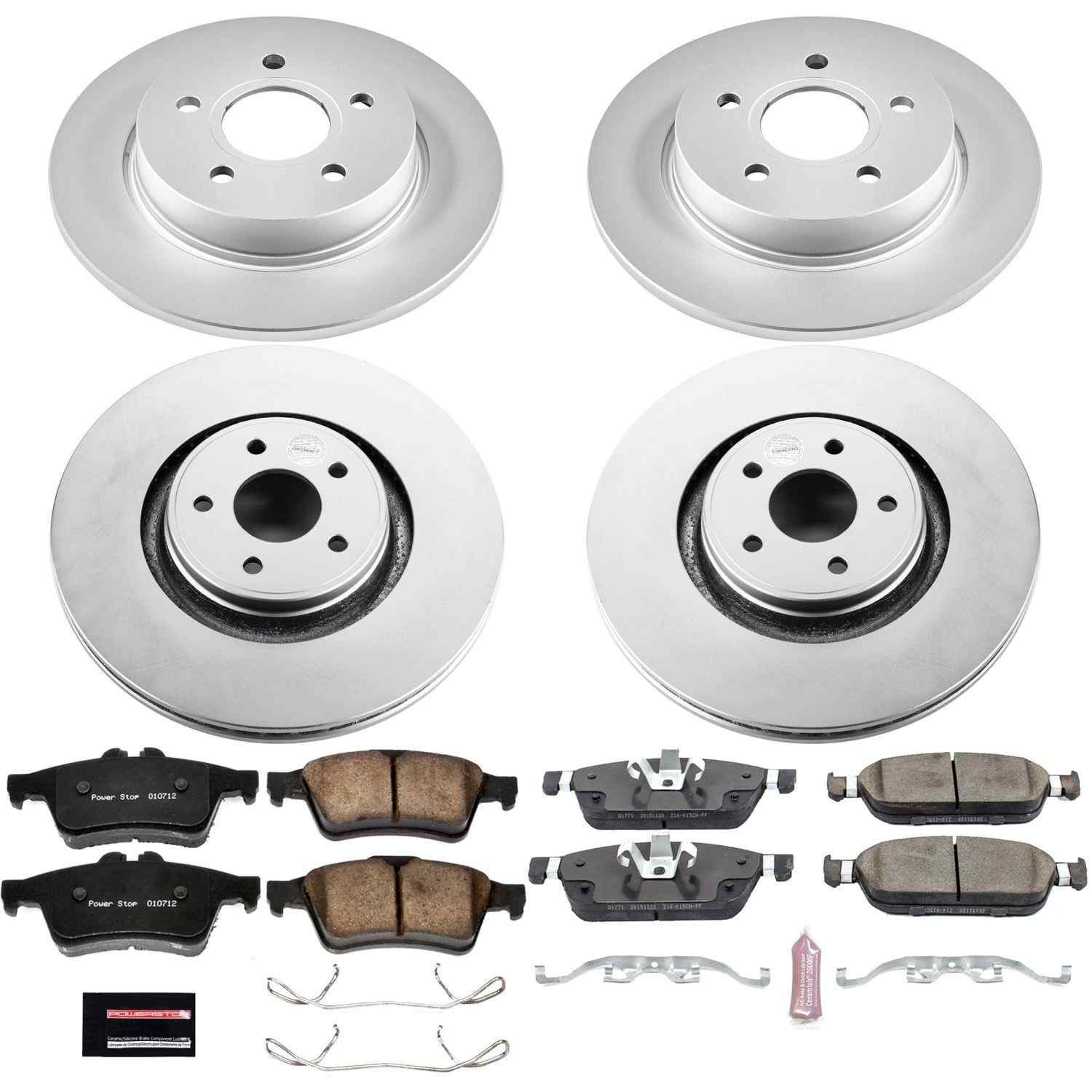 Power Stop 15-18 Ford Focus Front & Rear Z17 Evolution Geomet Coated Brake Kit