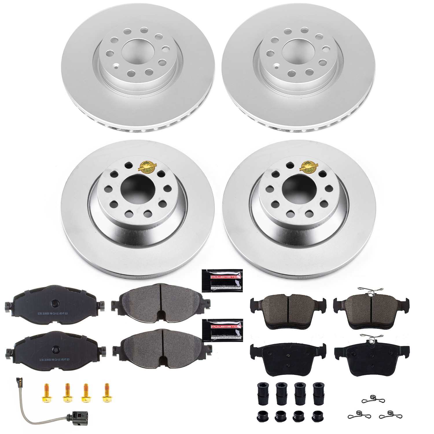 Power Stop 16-18 Audi TT Quattro Front & Rear Z23 Evolution Sport Coated Brake Kit