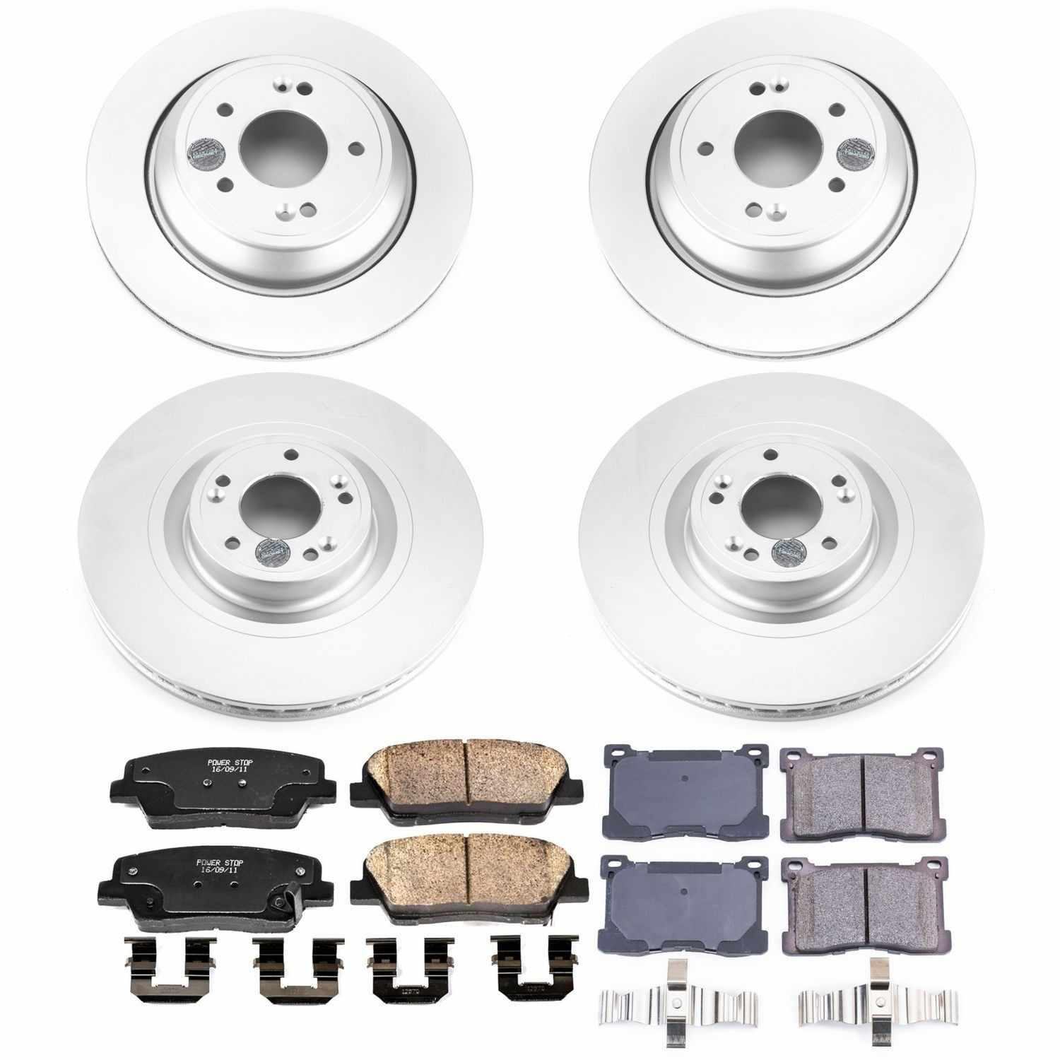 Power Stop 12-16 Hyundai Equus Front & Rear Z17 Evolution Geomet Coated Brake Kit
