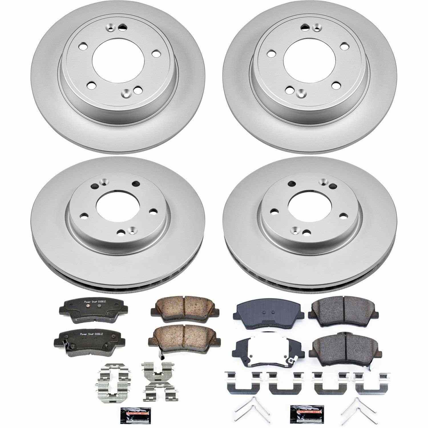 Power Stop 17-19 Hyundai Elantra Front & Rear Z17 Evolution Geomet Coated Brake Kit
