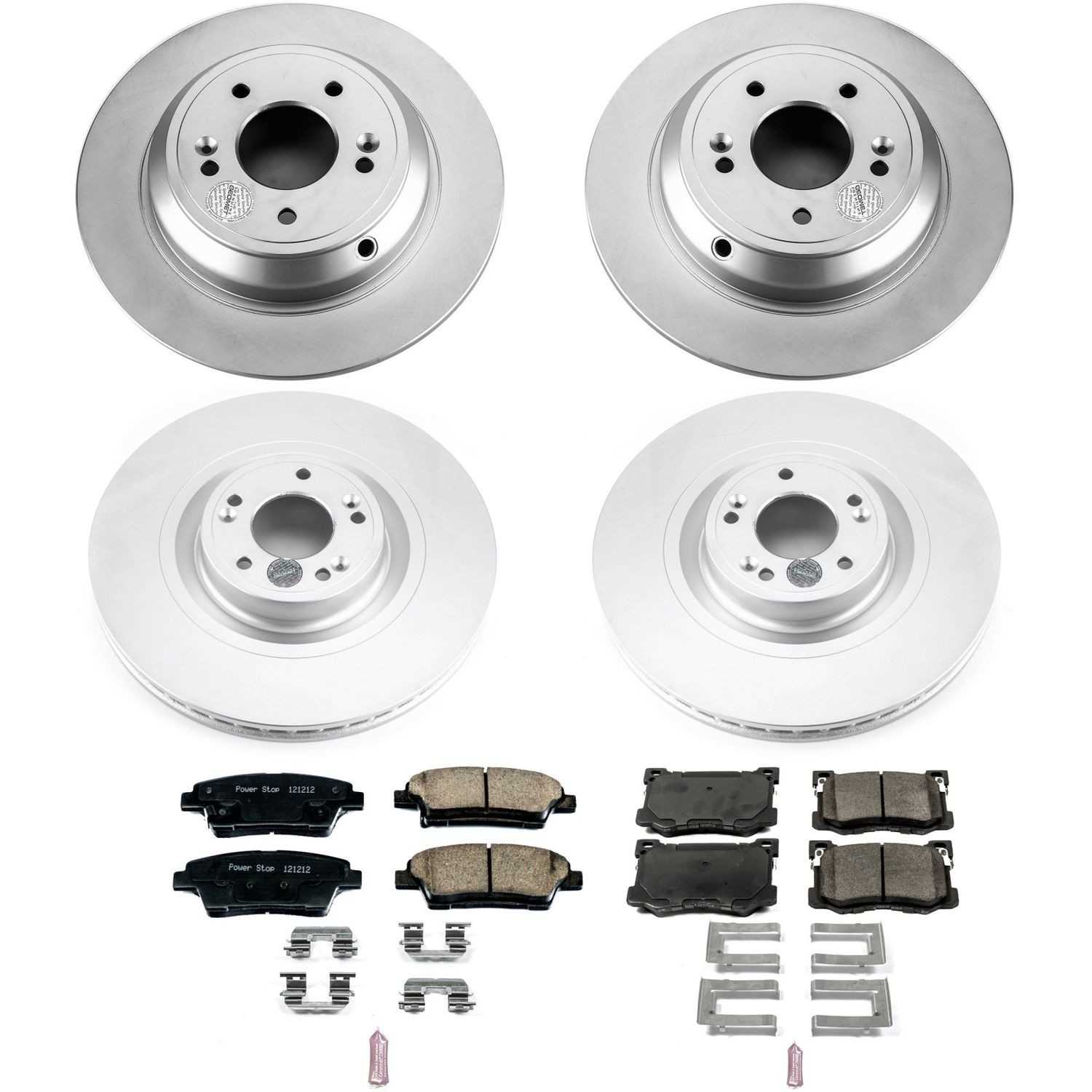 Power Stop 15-16 Hyundai Genesis Front & Rear Z17 Evolution Geomet Coated Brake Kit