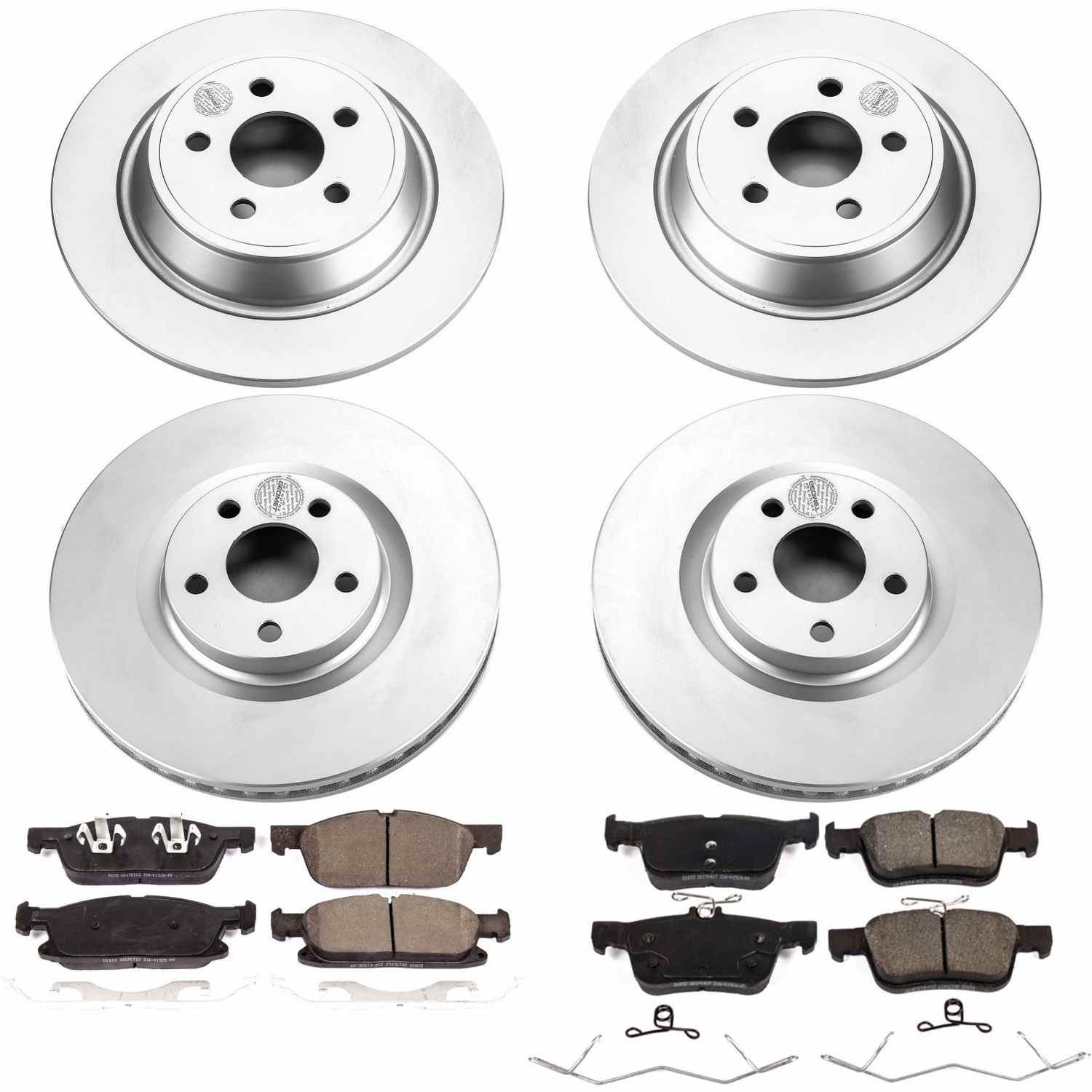 Power Stop 17-18 Lincoln Continental Front & Rear Z17 Evolution Geomet Coated Brake Kit