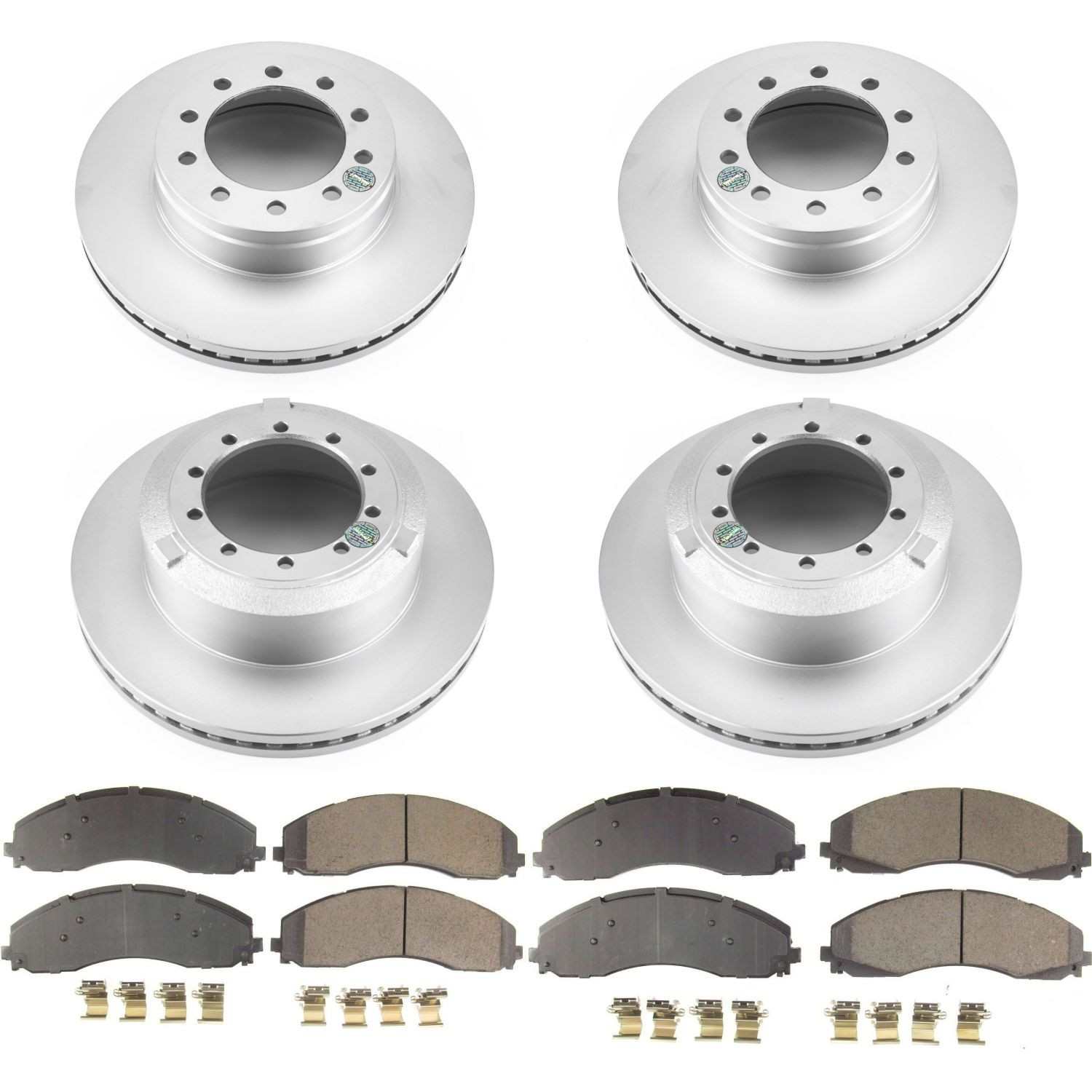 Power Stop 17-22 Ford F-550 Super Duty Front & Rear Z17 Coated Brake Kit