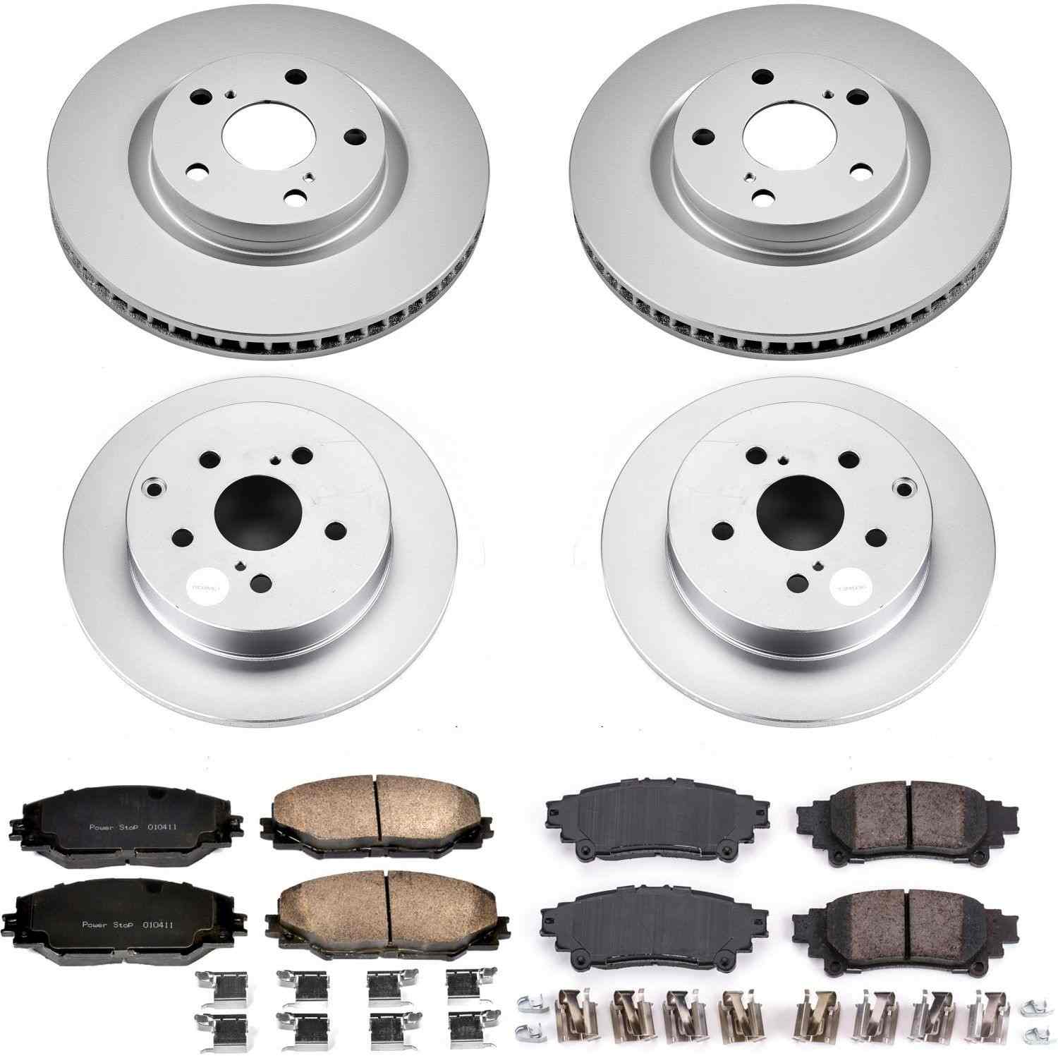 Power Stop 16-18 Toyota Mirai Front & Rear Z17 Evolution Geomet Coated Brake Kit