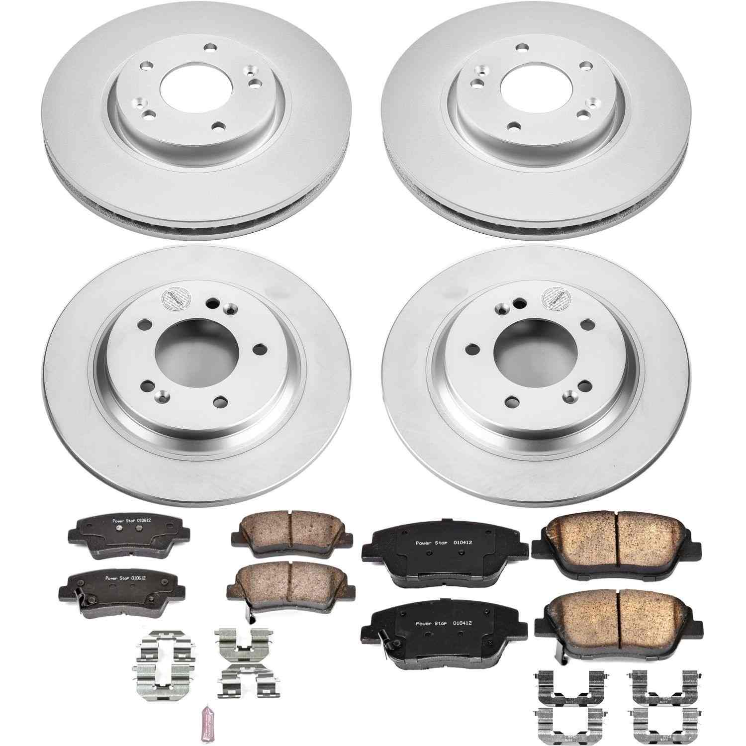 Power Stop 13-17 Kia Optima Front & Rear Z17 Evolution Geomet Coated Brake Kit