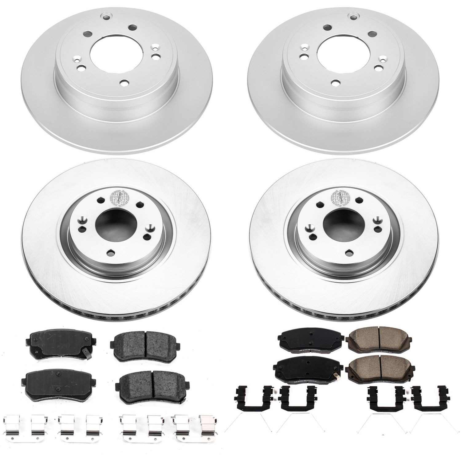 Power Stop 17-19 Hyundai Sonata Front & Rear Z17 Evolution Geomet Coated Brake Kit