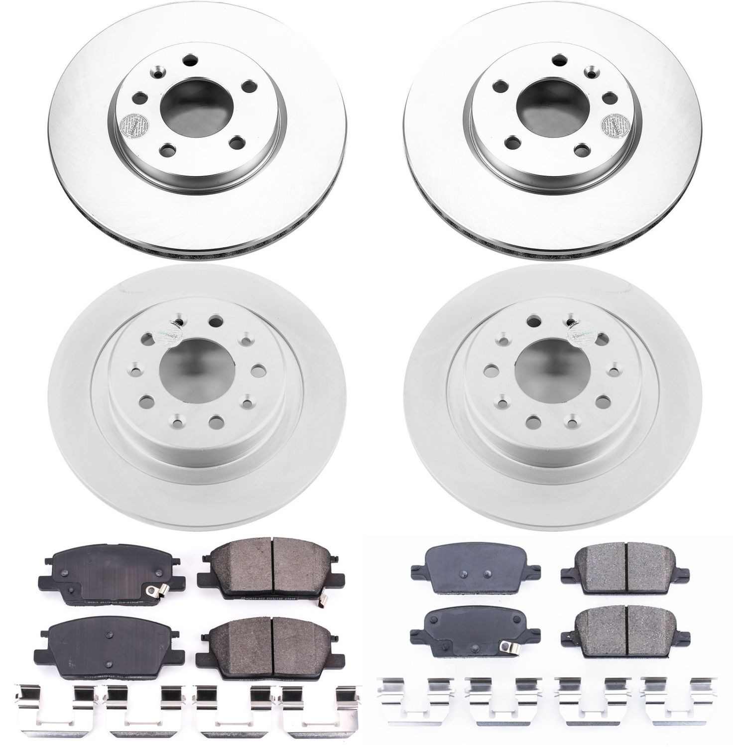 Power Stop 16-18 Chevrolet Malibu Front & Rear Z17 Evolution Geomet Coated Brake Kit