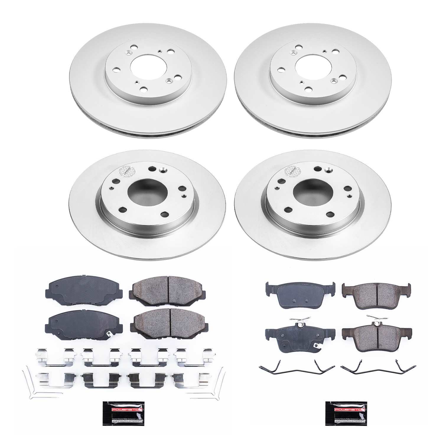 Power Stop 16-19 Honda Civic Front & Rear Z17 Evolution Geomet Coated Brake Kit
