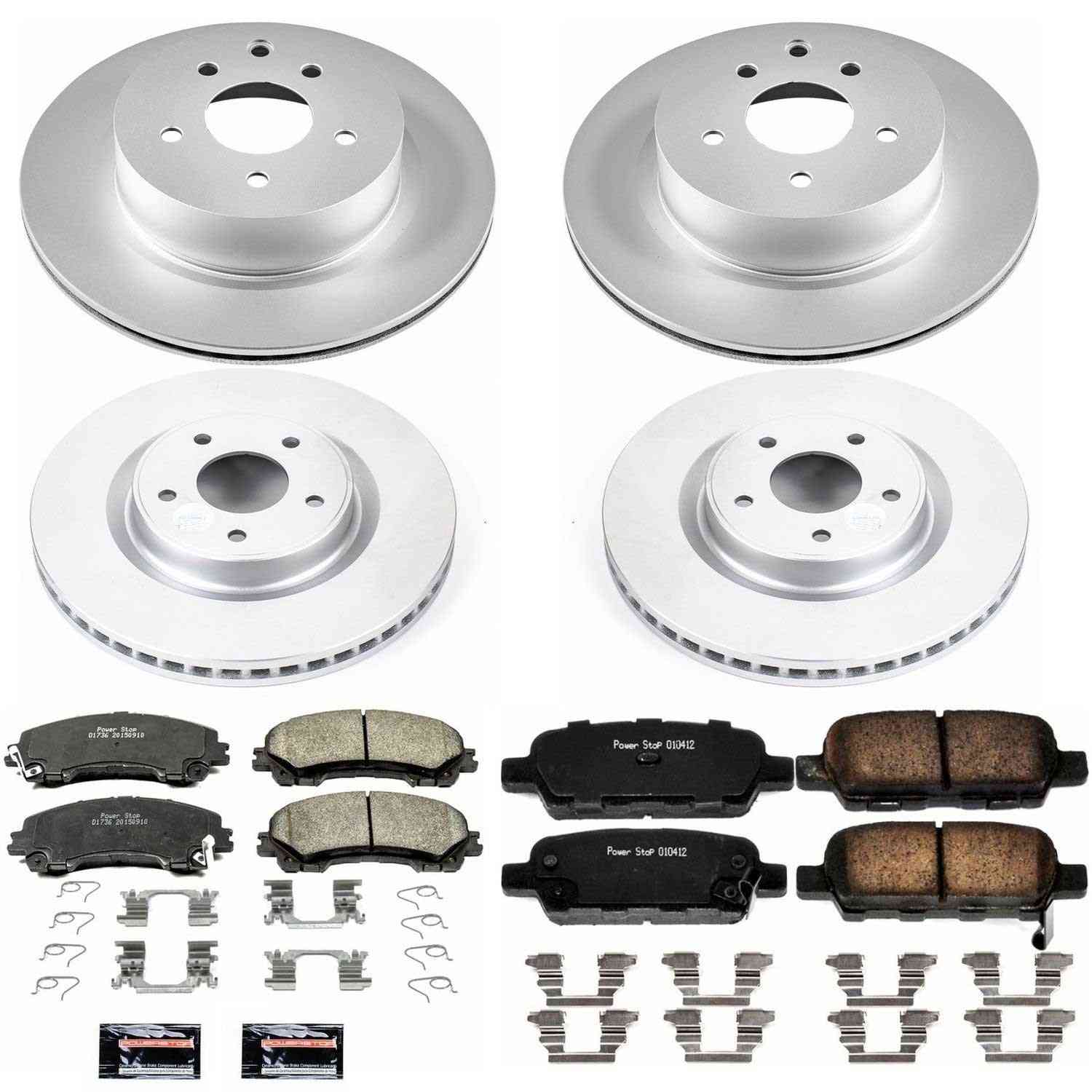 Power Stop 16-17 Infiniti QX50 Front & Rear Z17 Evolution Geomet Coated Brake Kit