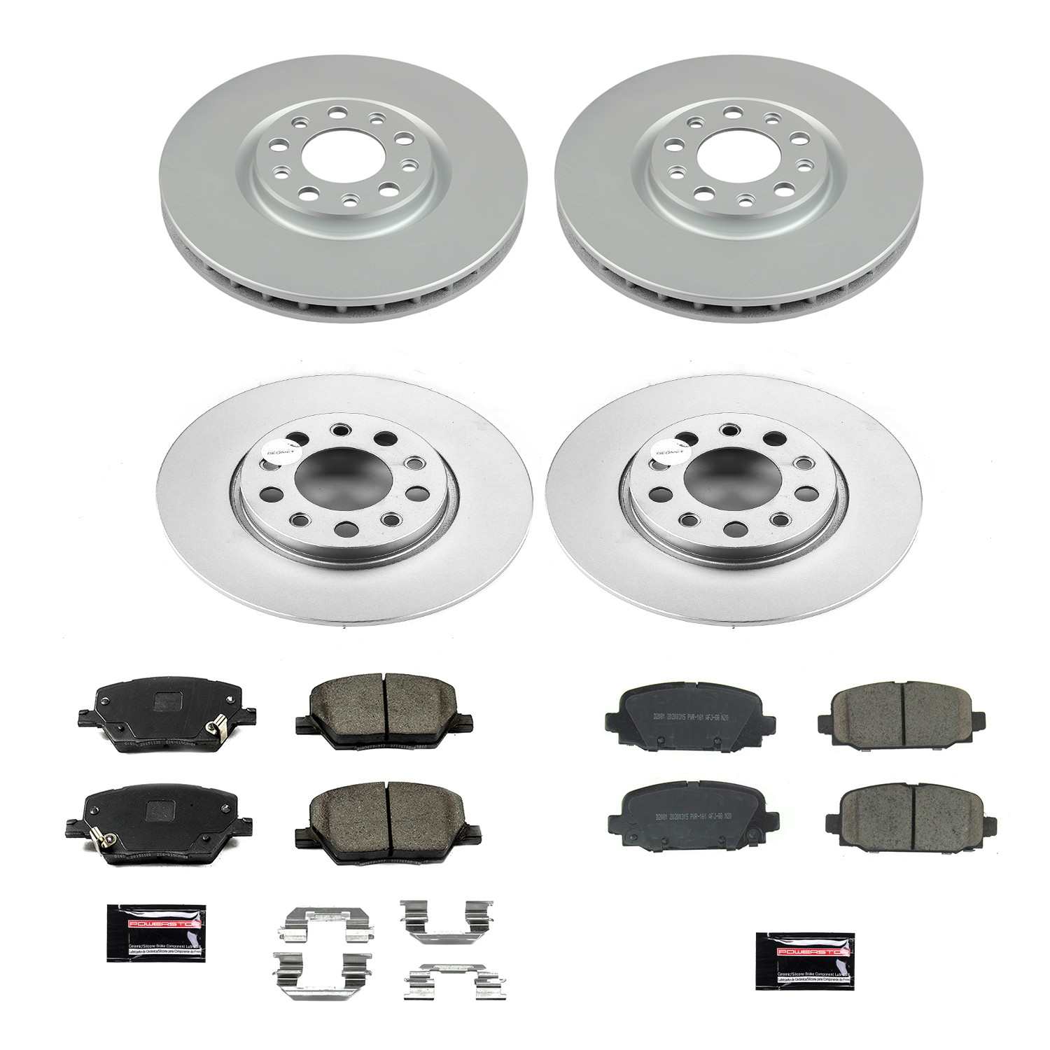 Power Stop 17-19 Jeep Compass Front & Rear Z17 Evolution Geomet Coated Brake Kit