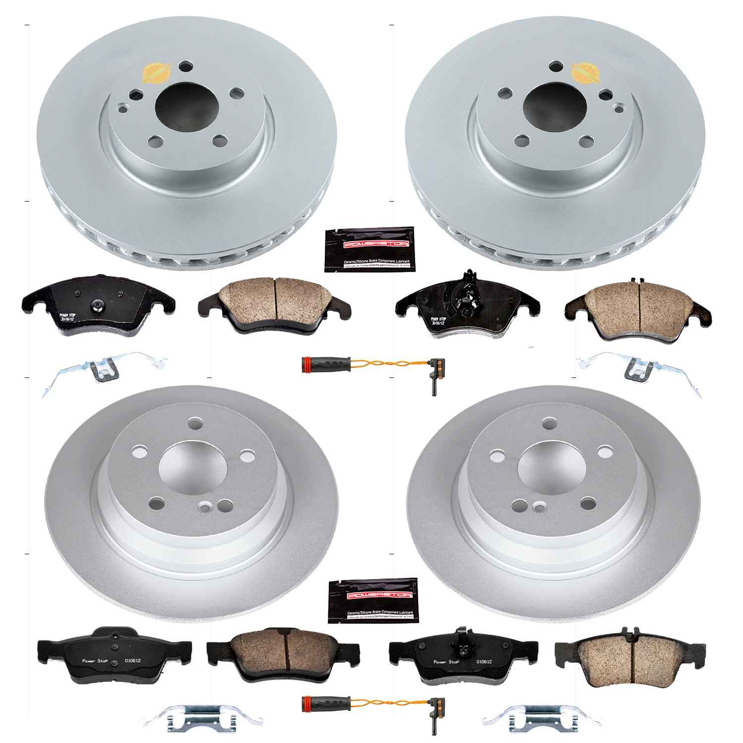 Power Stop 14-16 Mercedes-Benz E250 Front & Rear Z23 Evolution Sport Coated Brake Kit