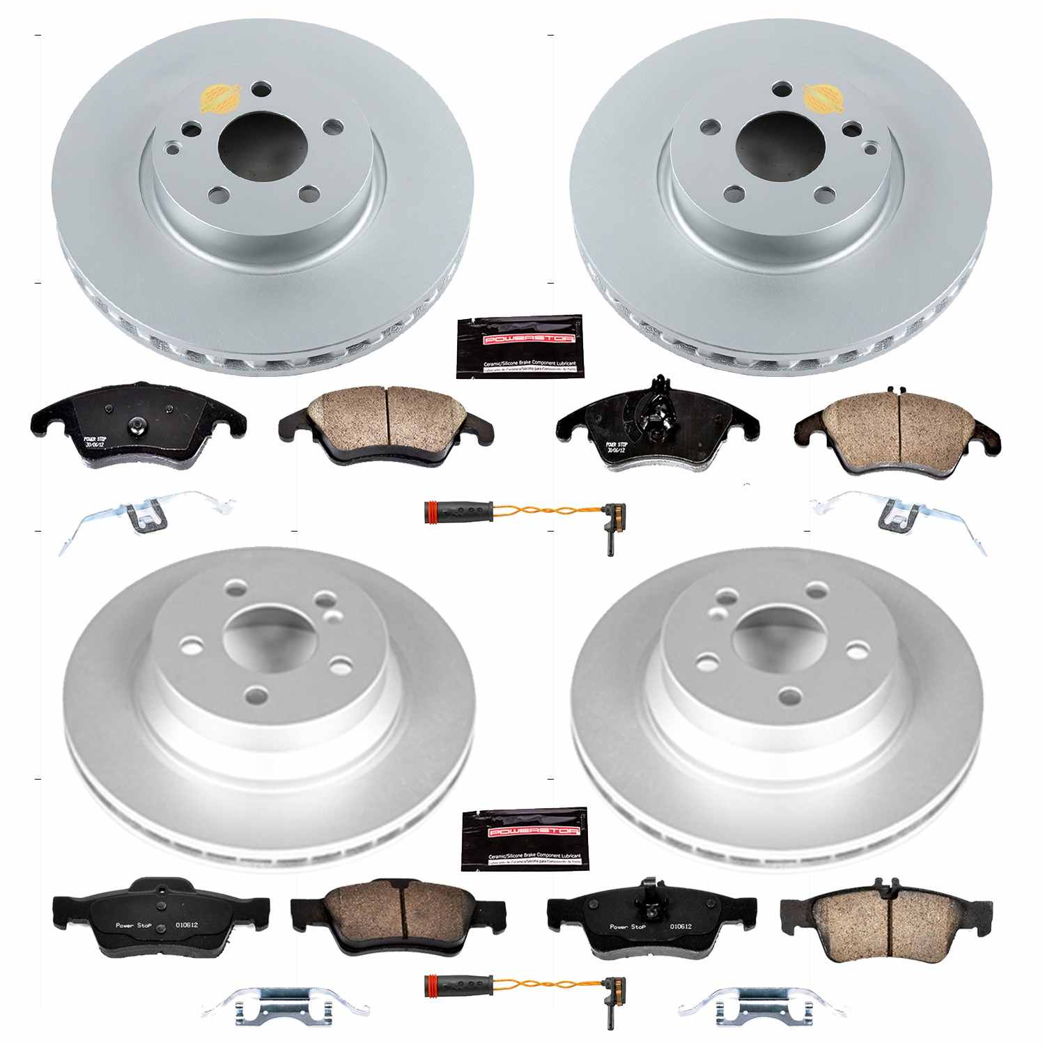 Power Stop 10-16 Mercedes-Benz E350 Front & Rear Z23 Evolution Sport Coated Brake Kit