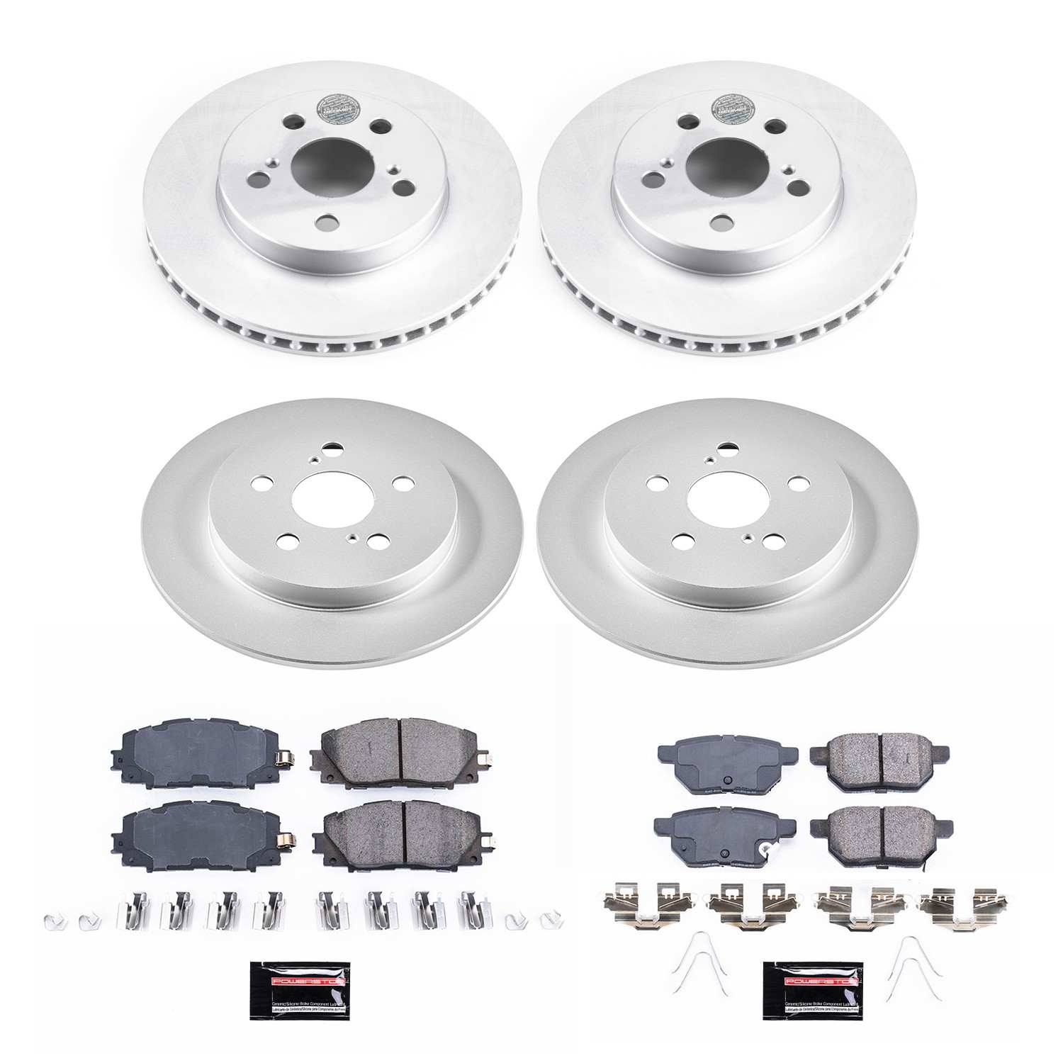 Power Stop 16-18 Toyota Prius Front & Rear Z17 Evolution Geomet Coated Brake Kit