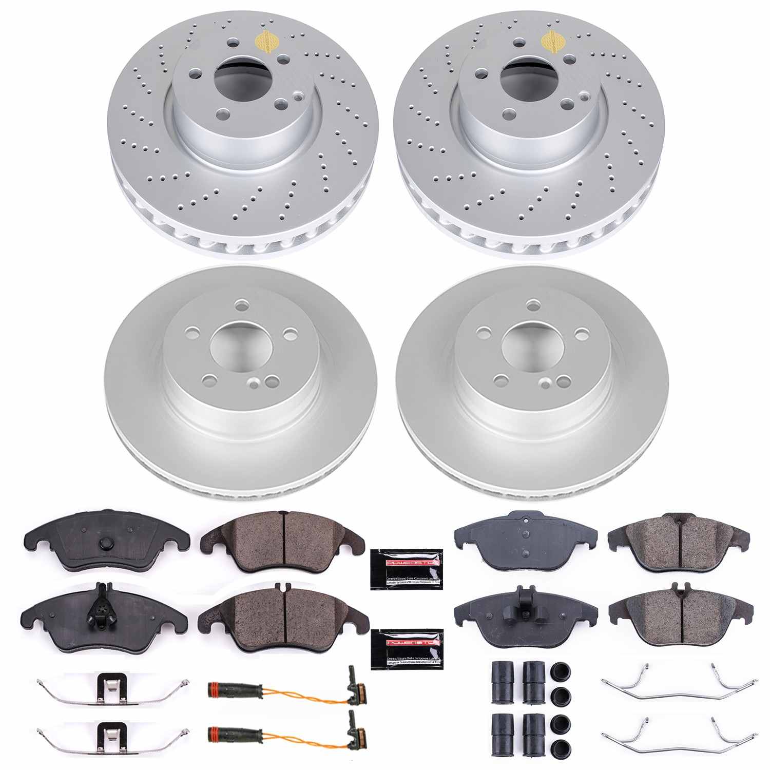 Power Stop 2014 Mercedes-Benz C300 Front & Rear Z23 Evolution Sport Coated Brake Kit