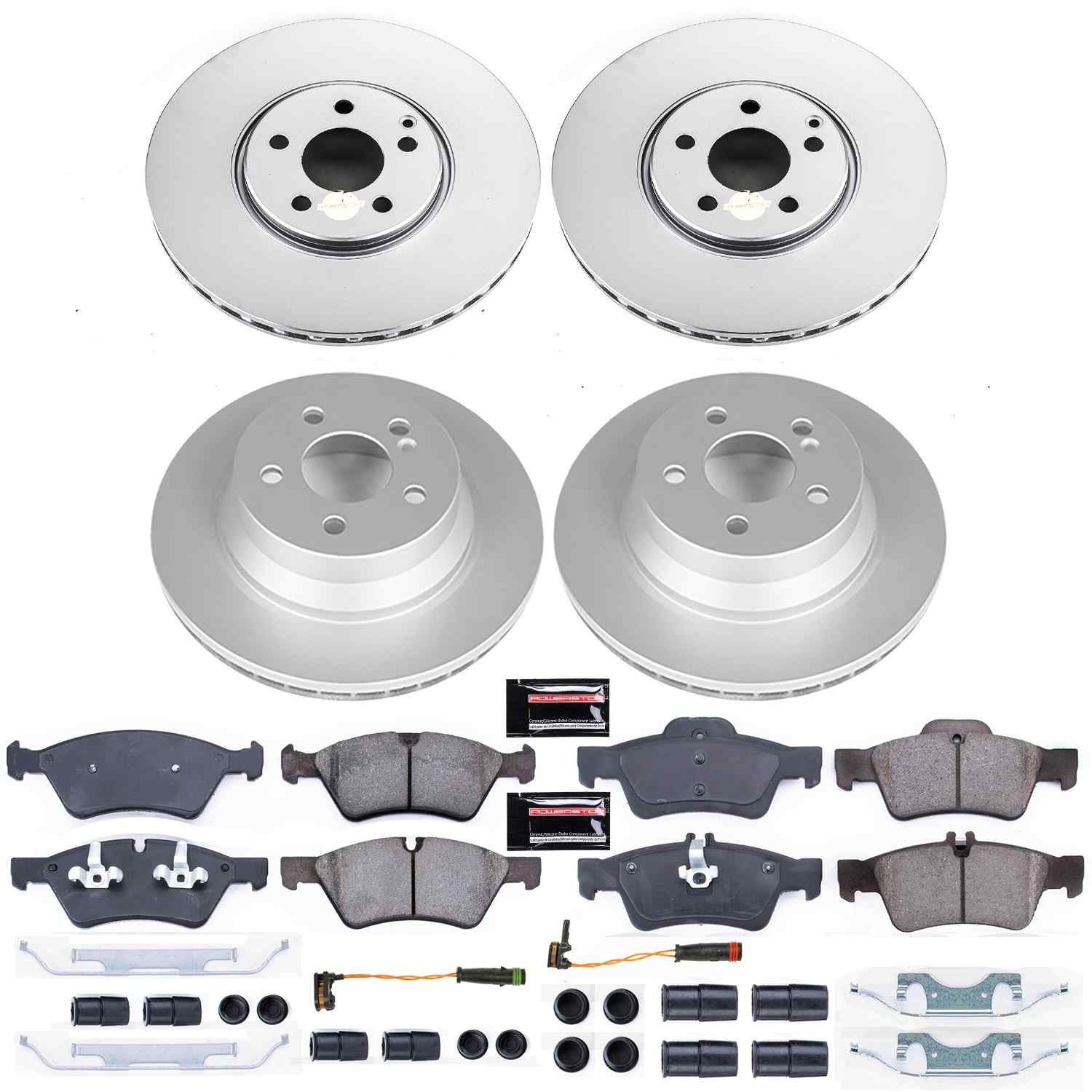 Power Stop 07-09 Mercedes-Benz E550 Front & Rear Z23 Evolution Sport Coated Brake Kit