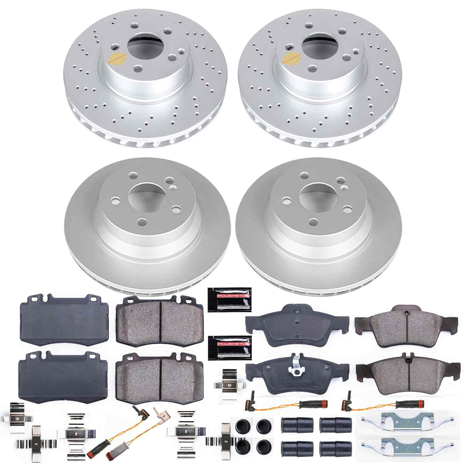Power Stop 04-06 Mercedes-Benz E500 Front & Rear Z23 Evolution Sport Coated Brake Kit
