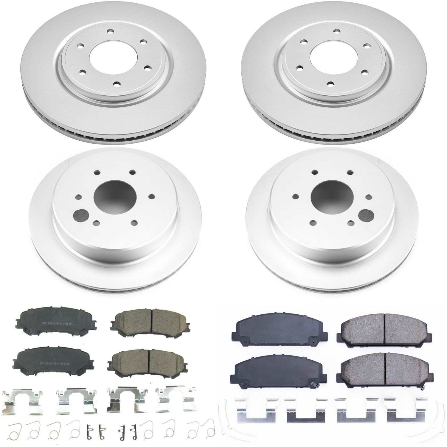 Power Stop 17-18 Nissan Titan Front & Rear Z17 Evolution Geomet Coated Brake Kit