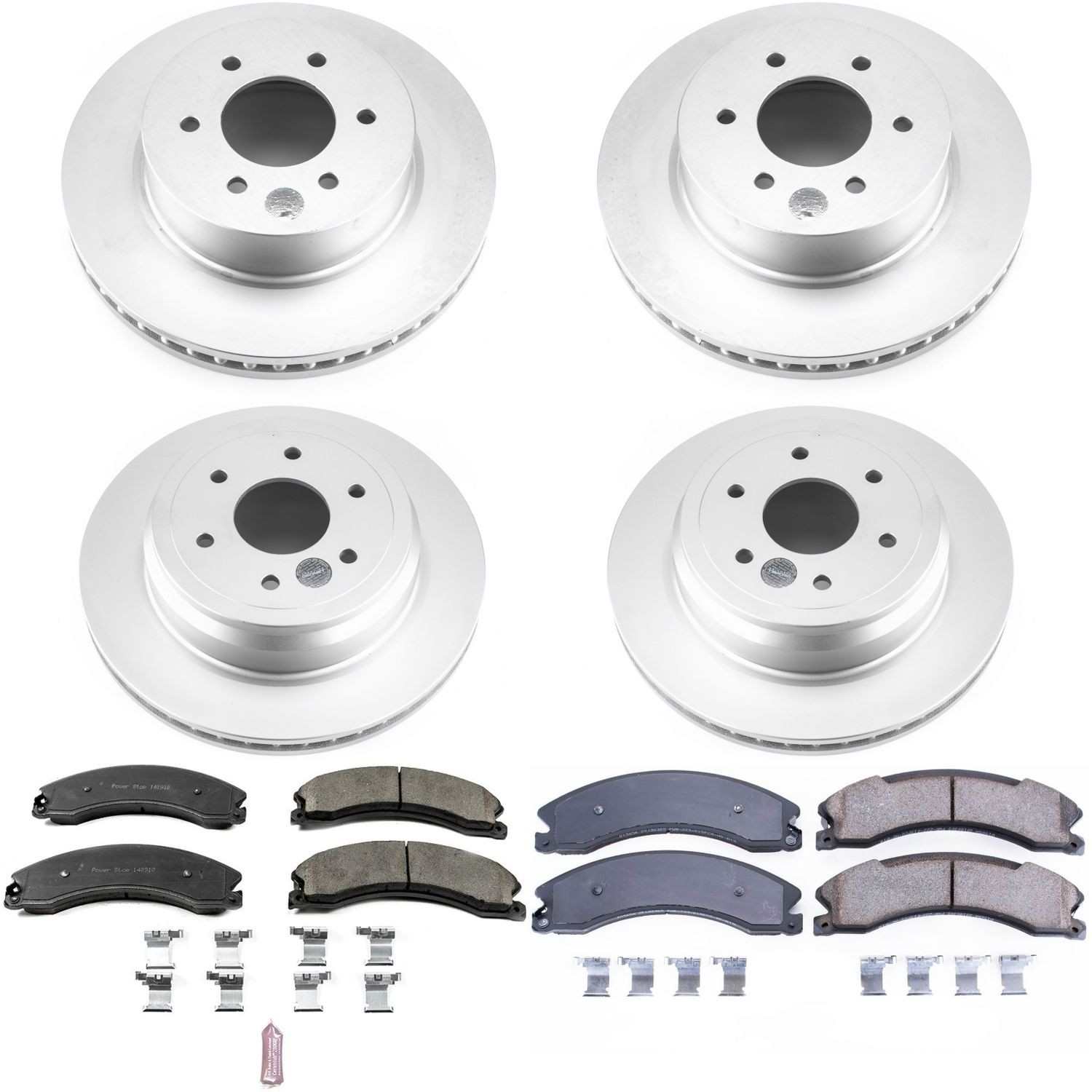 Power Stop 16-22 Nissan Titan XD Front & Rear Z17 Coated Brake Kit
