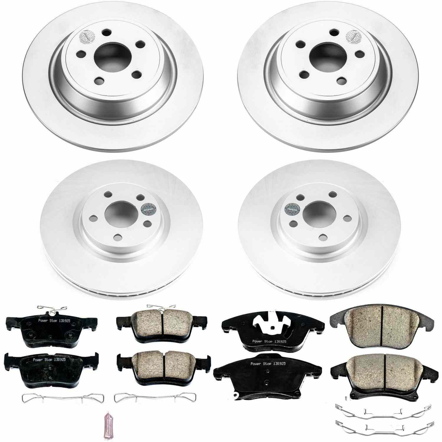 Power Stop 17-19 Lincoln MKZ Front & Rear Z17 Evolution Geomet Coated Brake Kit