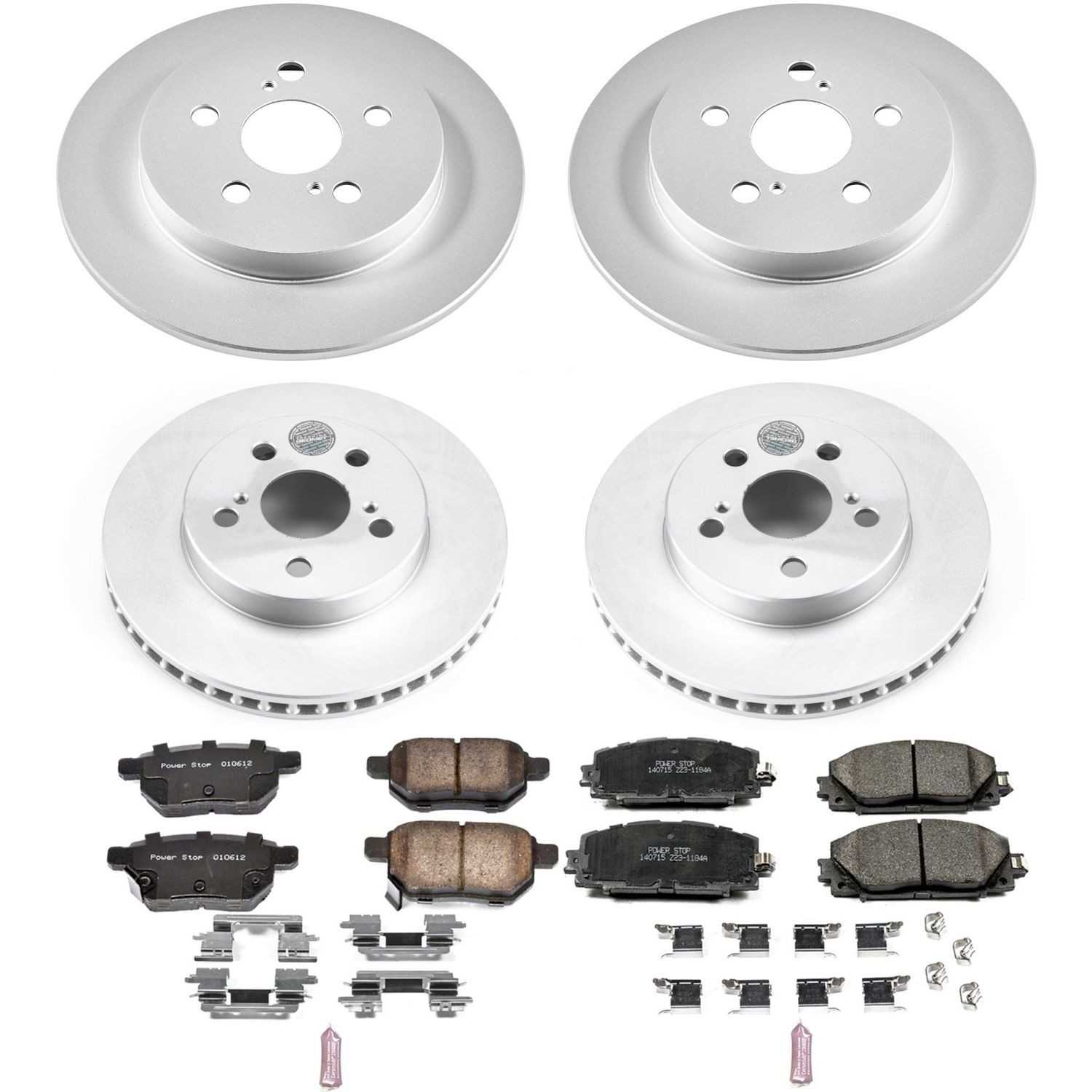 Power Stop 2018 Toyota Prius Prime Front & Rear Z17 Evolution Geomet Coated Brake Kit