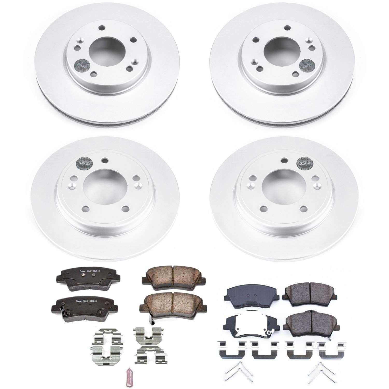Power Stop 2017 Hyundai Ioniq Front & Rear Z17 Evolution Geomet Coated Brake Kit