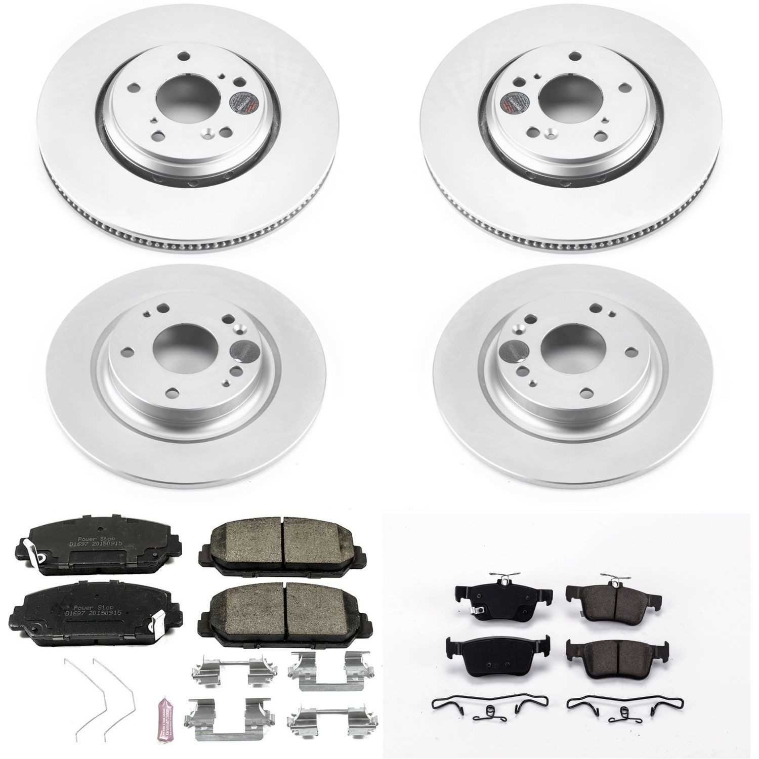 Power Stop 17-19 Honda Civic Front & Rear Z17 Evolution Geomet Coated Brake Kit