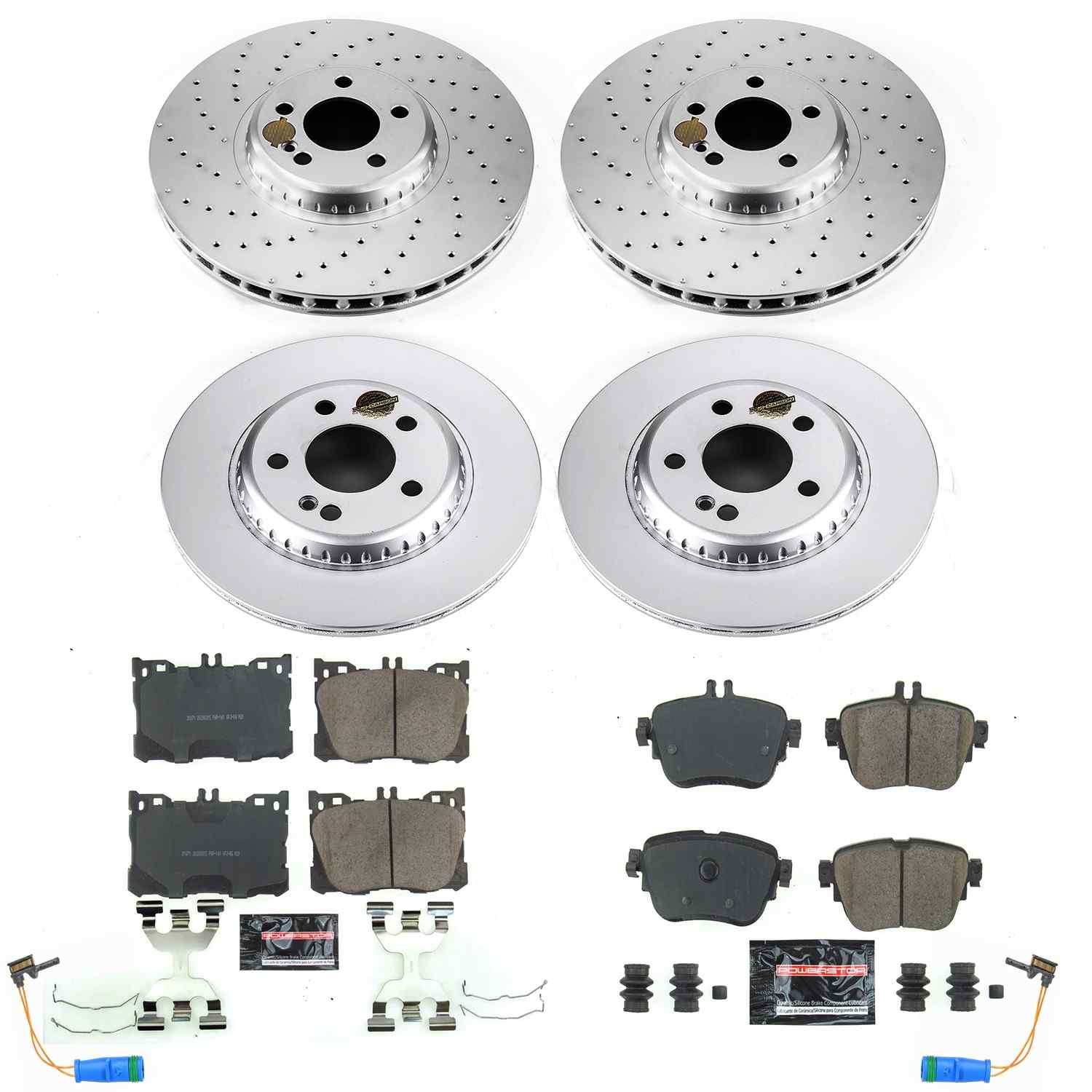 Power Stop 17-19 Mercedes-Benz E300 Front & Rear Z23 Evolution Sport Coated Brake Kit