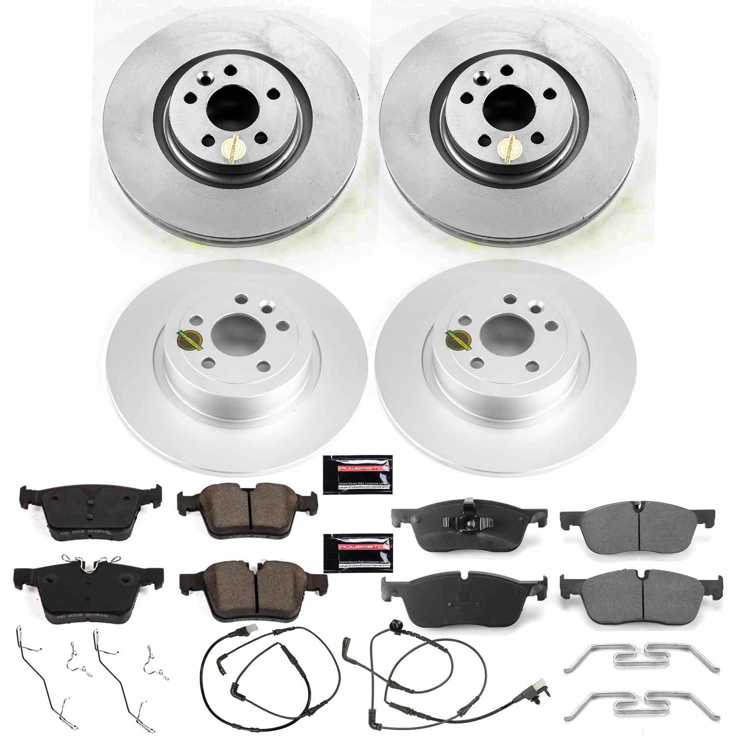 Power Stop 16-18 Land Rover Range Rover Evoque Front & Rear Z23 Evolution Sport Coated Brake Kit