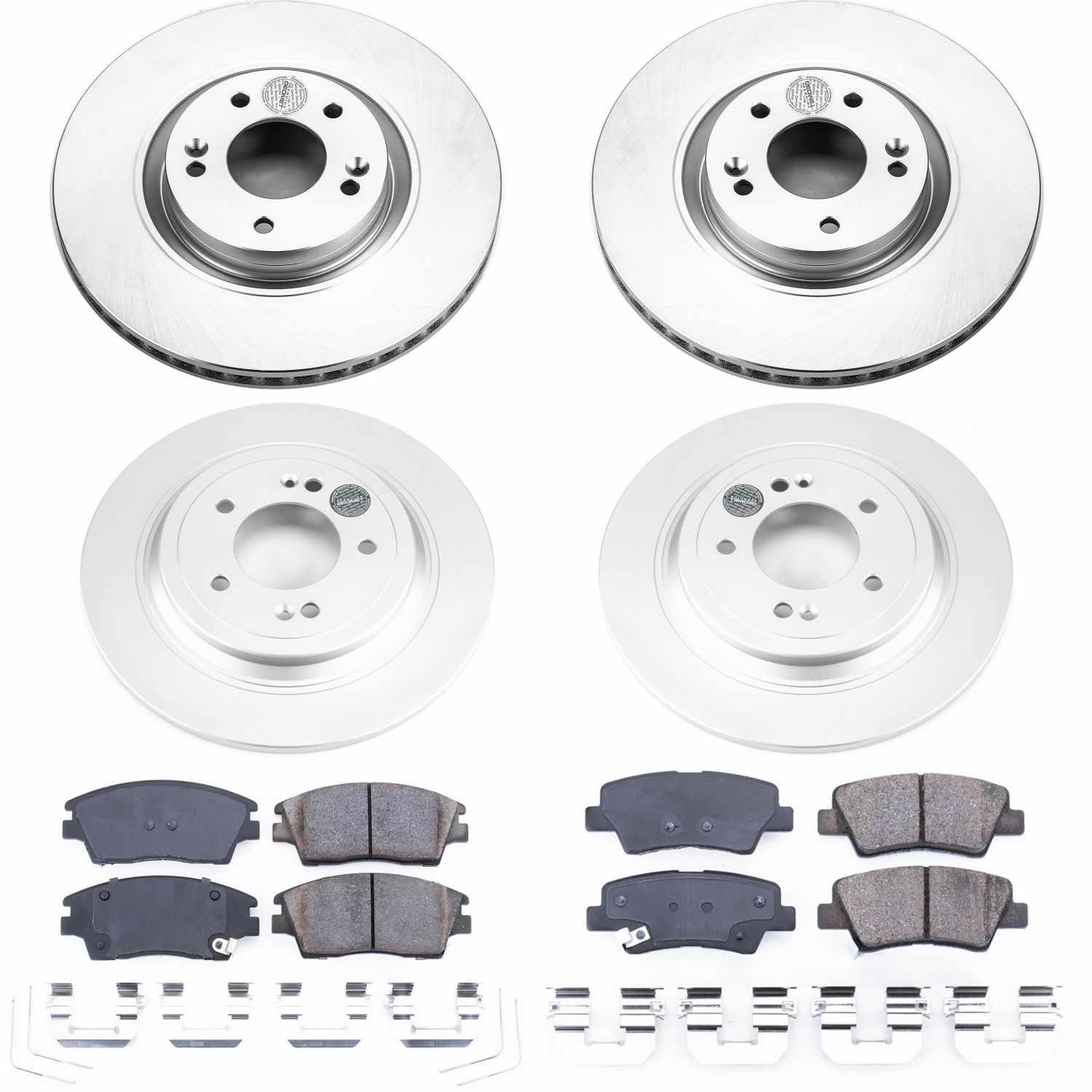 Power Stop 17-18 Kia Sportage Front & Rear Z17 Evolution Geomet Coated Brake Kit