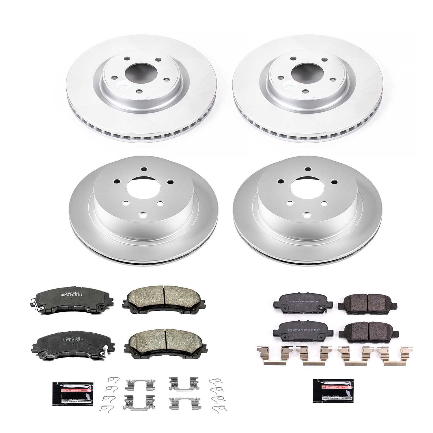 Power Stop 18-19 Infiniti Q50 Front & Rear Z17 Evolution Geomet Coated Brake Kit
