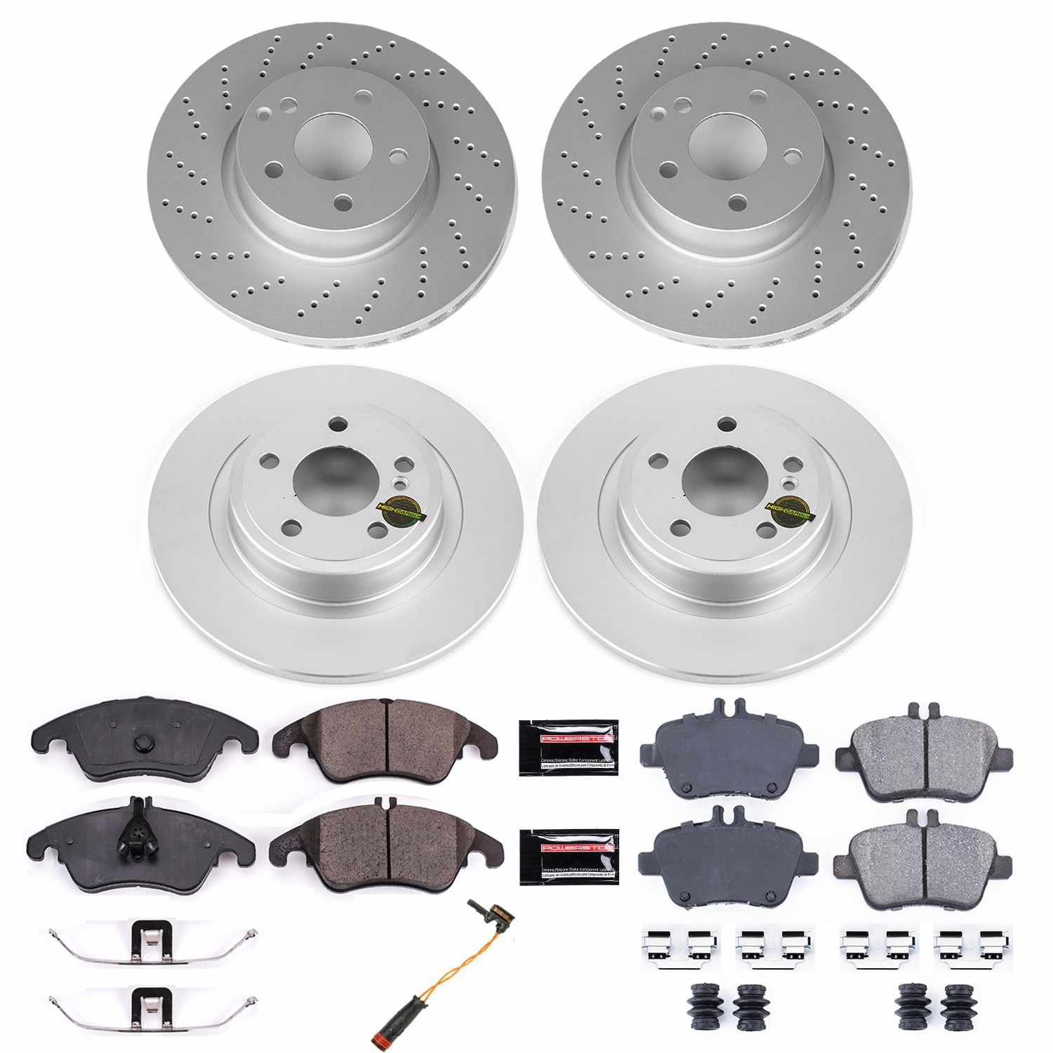 Power Stop 2018 Mercedes-Benz SLC300 Front & Rear Z23 Evolution Sport Coated Brake Kit