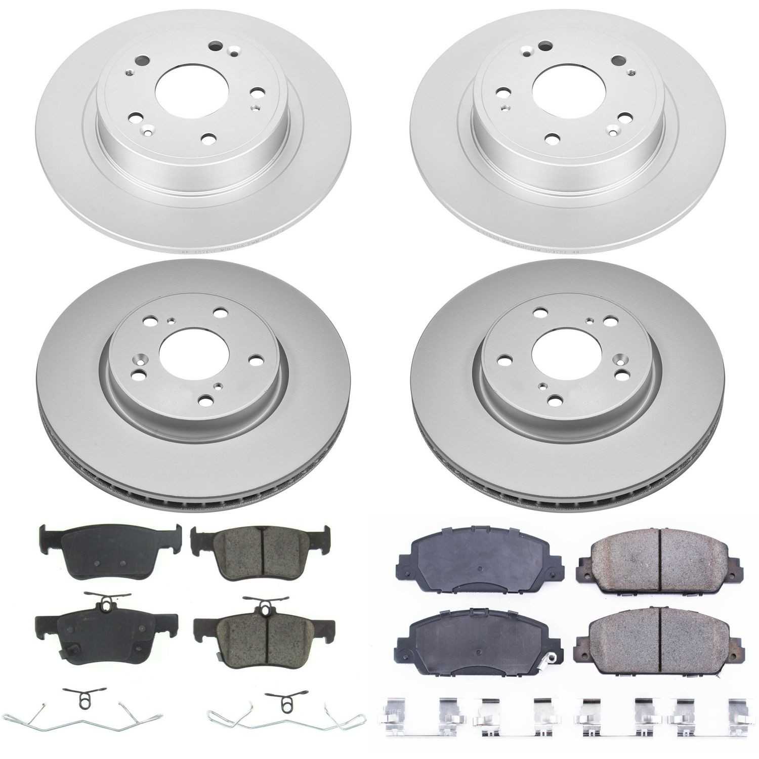 Power Stop 18-19 Honda Accord Front & Rear Z17 Evolution Geomet Coated Brake Kit