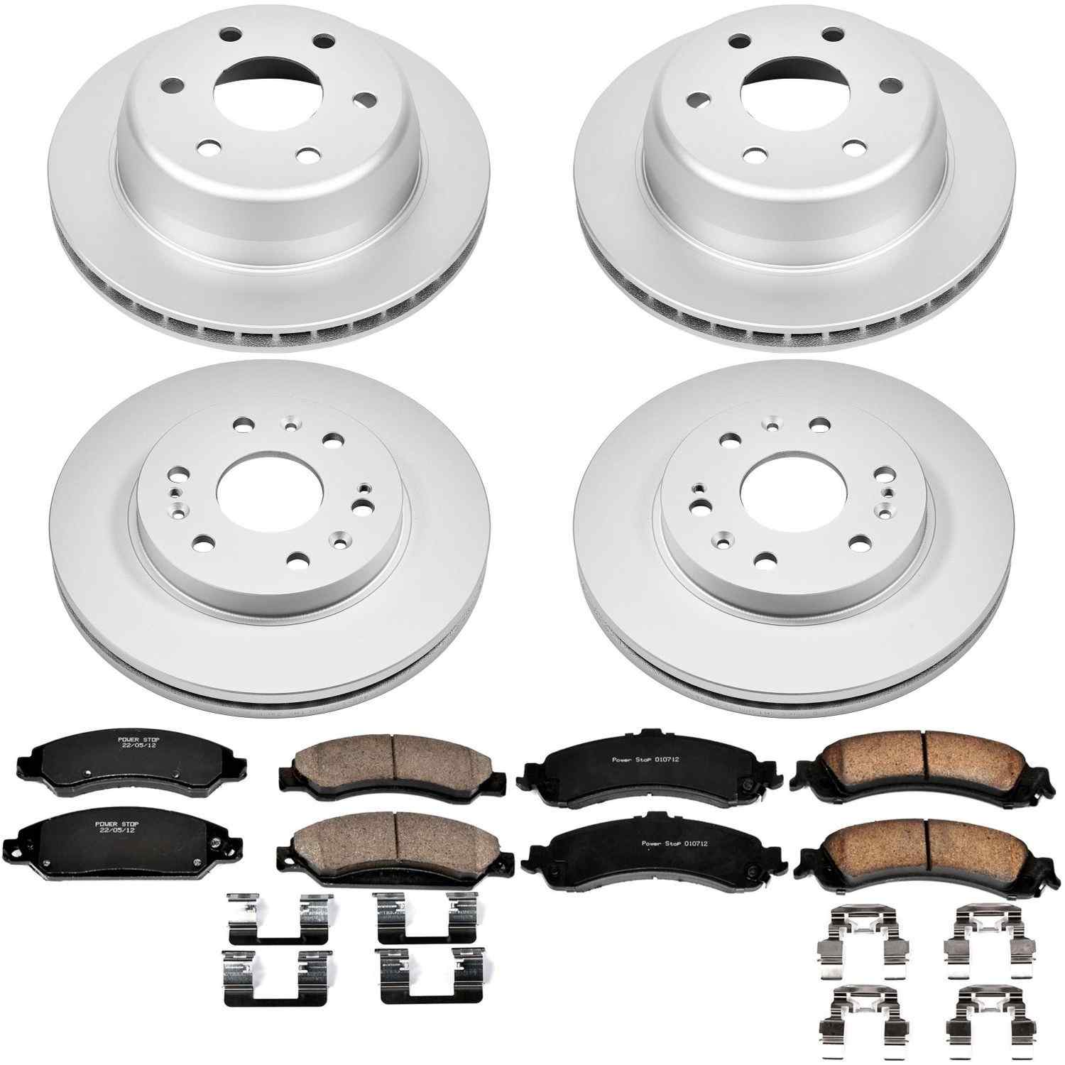 Power Stop 05-06 GMC Sierra 1500 Front & Rear Z17 Evolution Geomet Coated Brake Kit