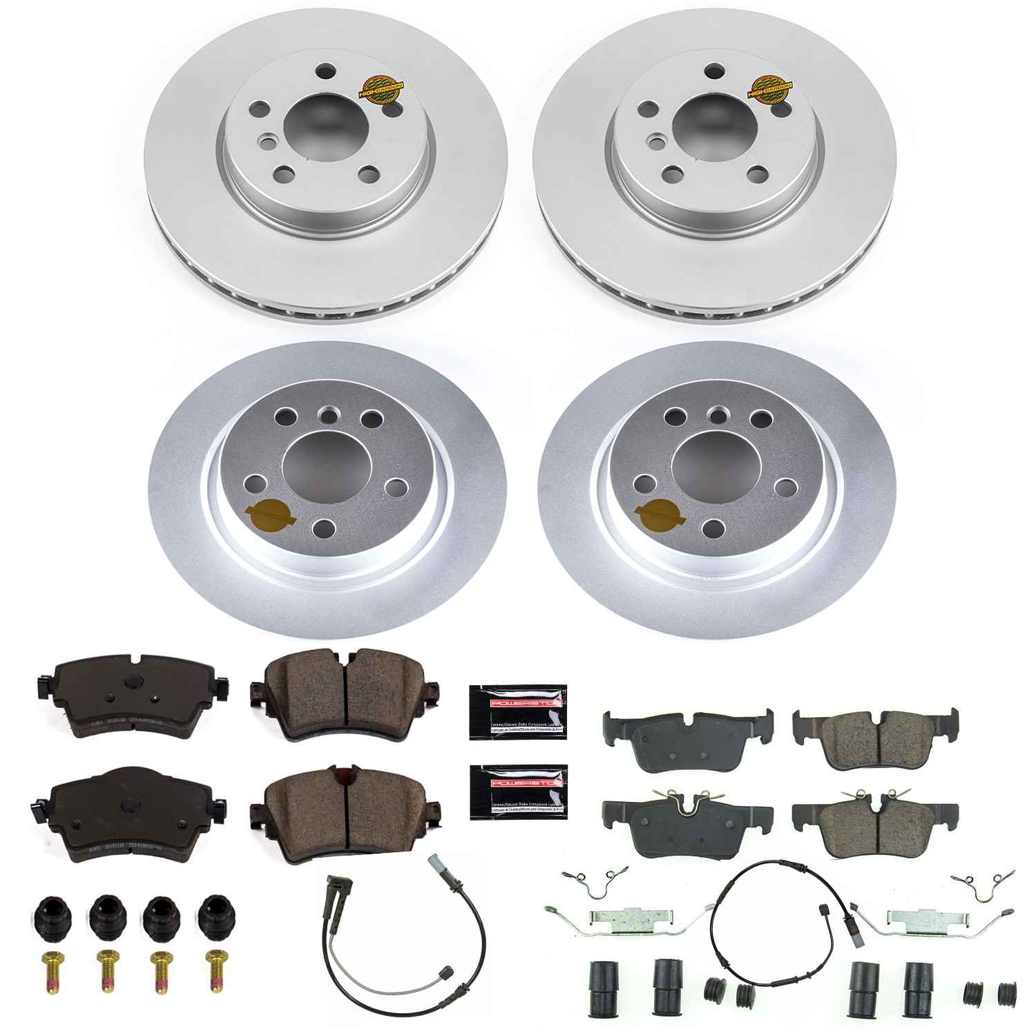 Power Stop 16-19 Mini Cooper Clubman Front & Rear Z23 Evolution Sport Coated Brake Kit