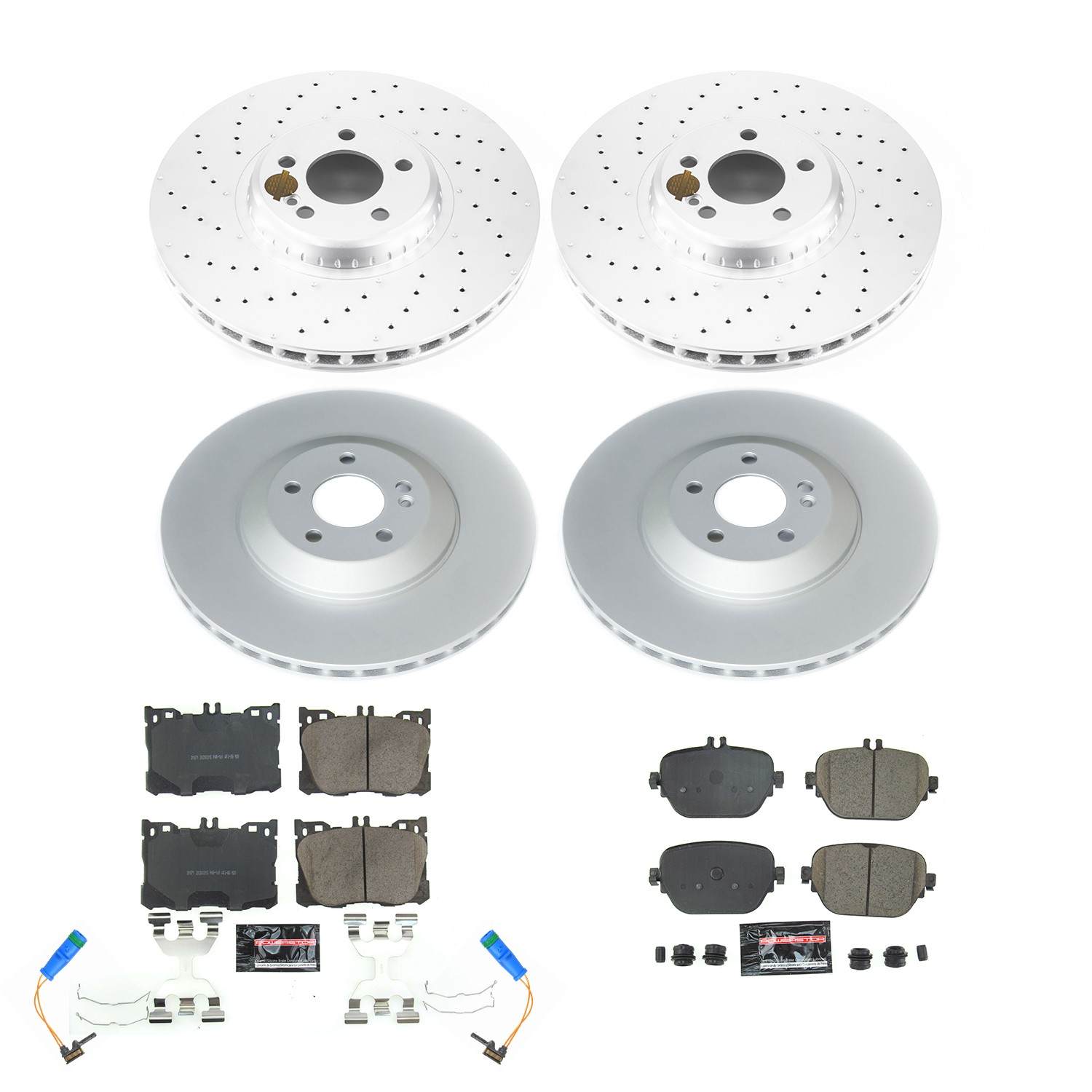 Power Stop 17-18 Mercedes-Benz E43 AMG Front & Rear Z17 Evolution Geomet Coated Brake Kit