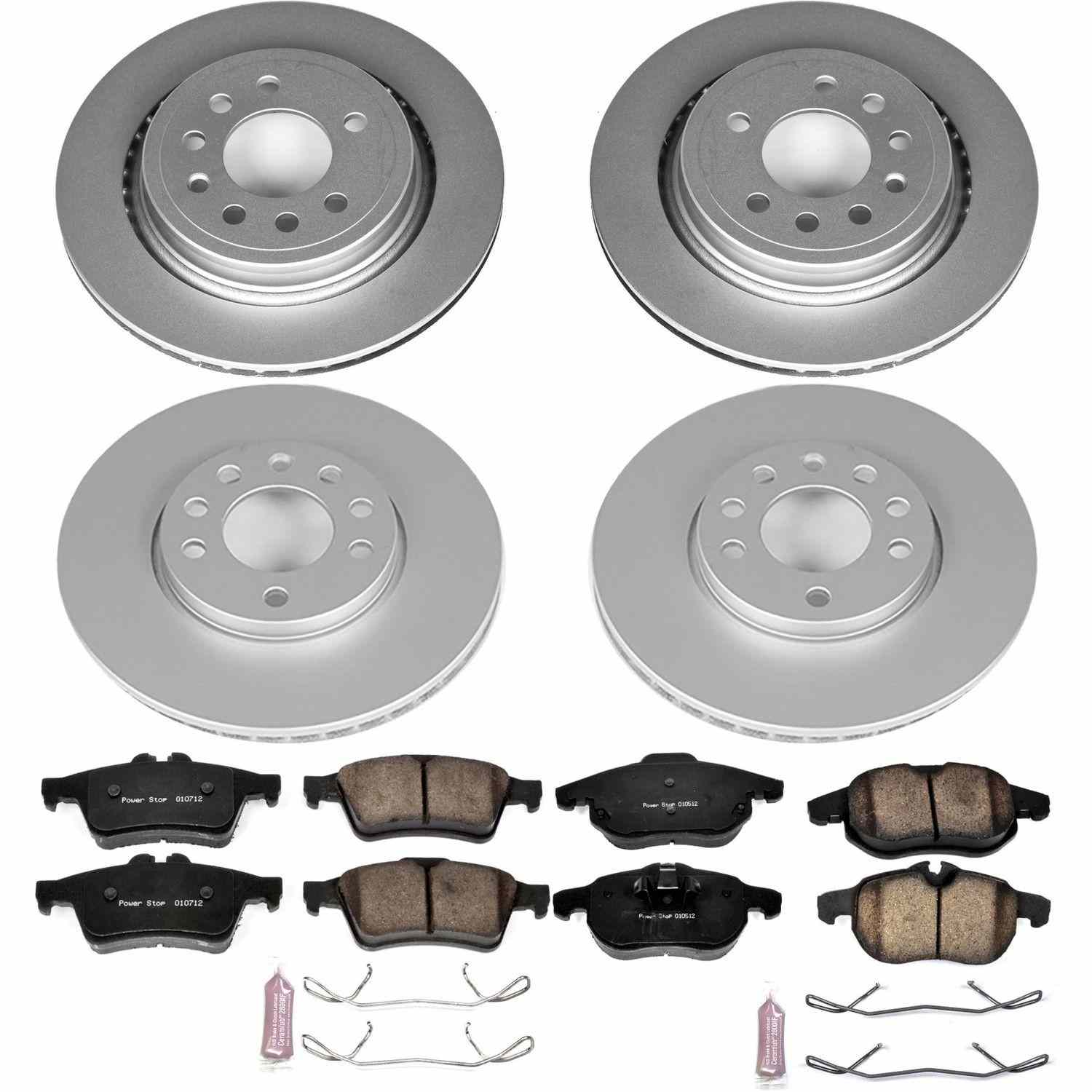 Power Stop 2008 Saab 9-3 Front & Rear Z23 Evolution Sport Coated Brake Kit